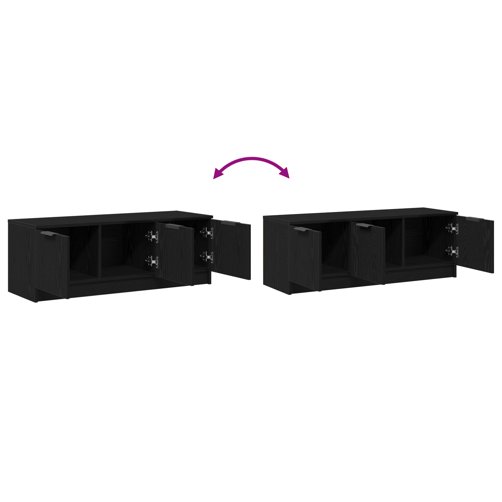Dulap TV, stejar negru, 102x35x36,5 cm, lemn prelucrat — imaginea 11