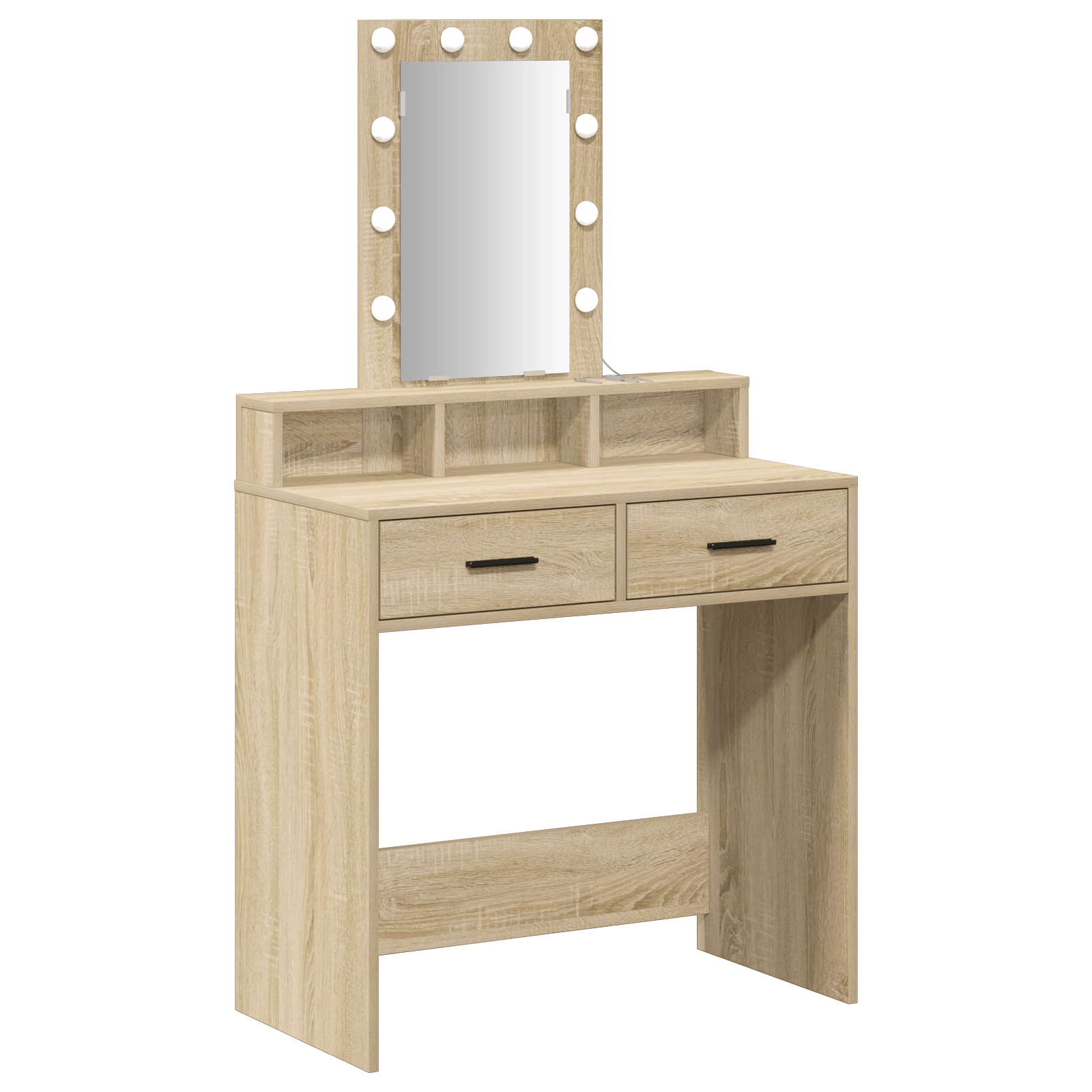 Masa de toaleta cu LED, stejar sonoma, 79x41x140 cm — imaginea 2