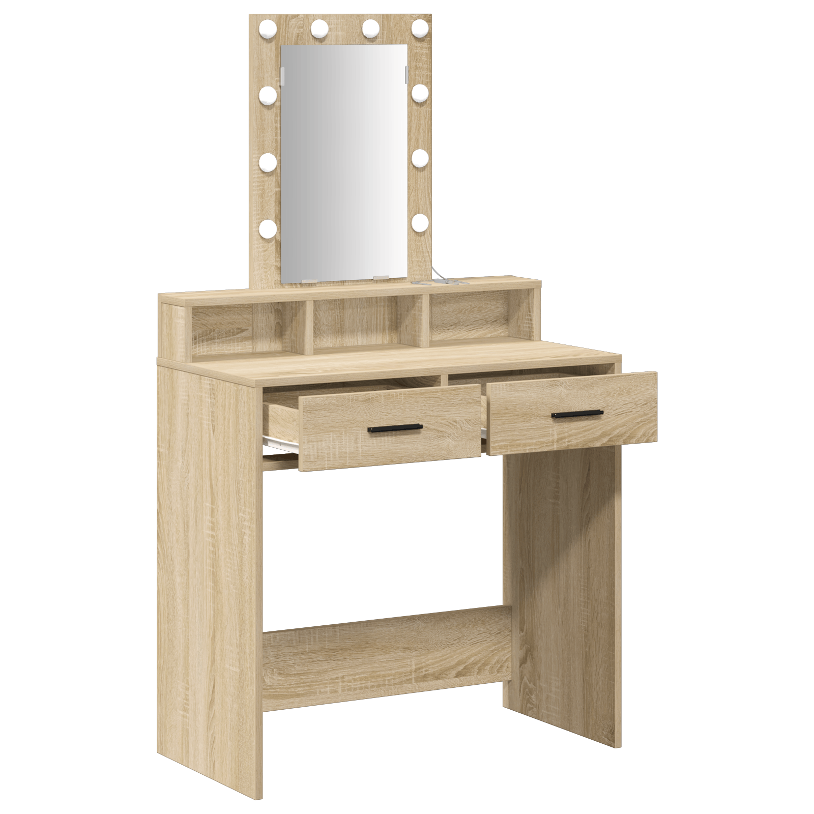 Masa de toaleta cu LED, stejar sonoma, 79x41x140 cm — imaginea 4