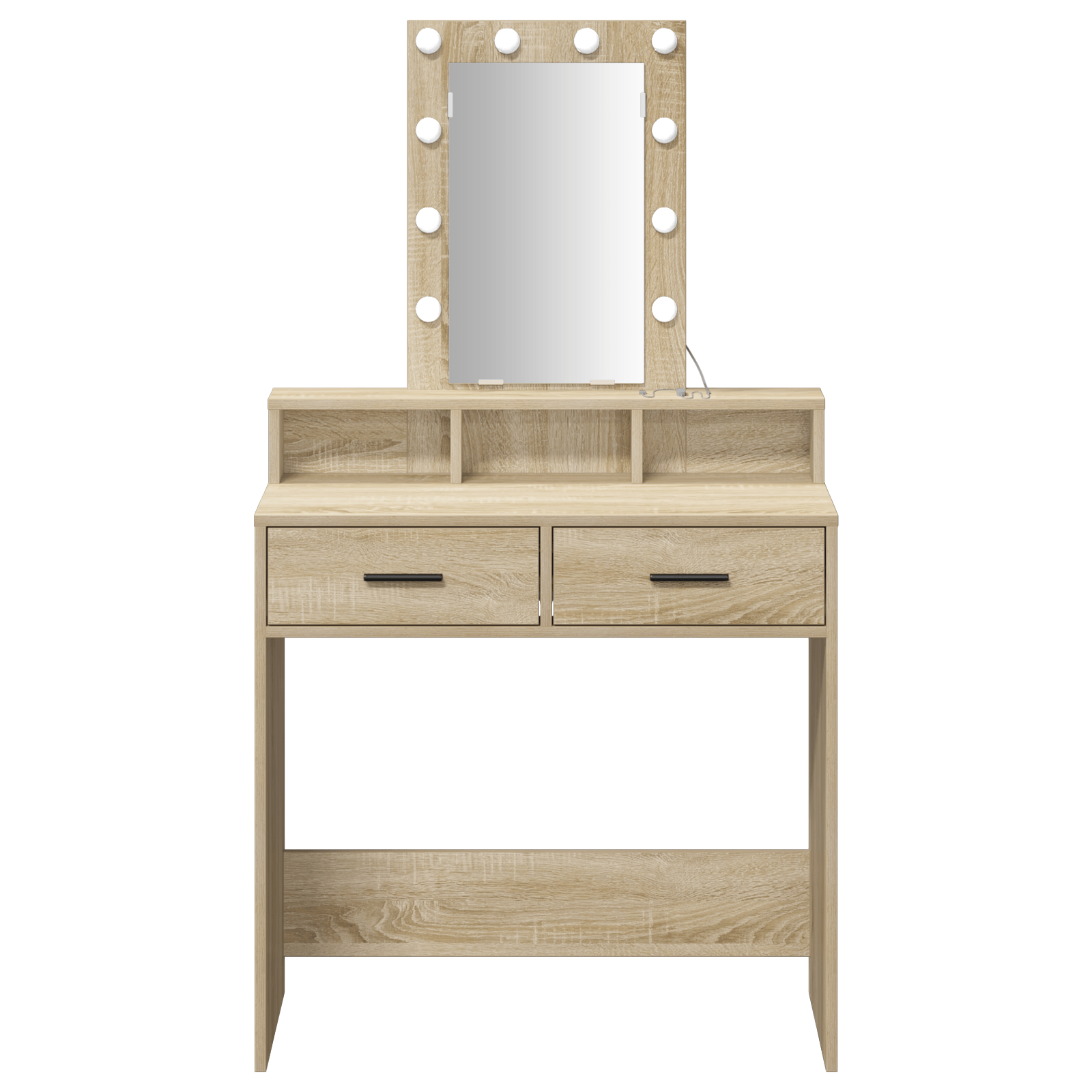 Masa de toaleta cu LED, stejar sonoma, 79x41x140 cm — imaginea 5
