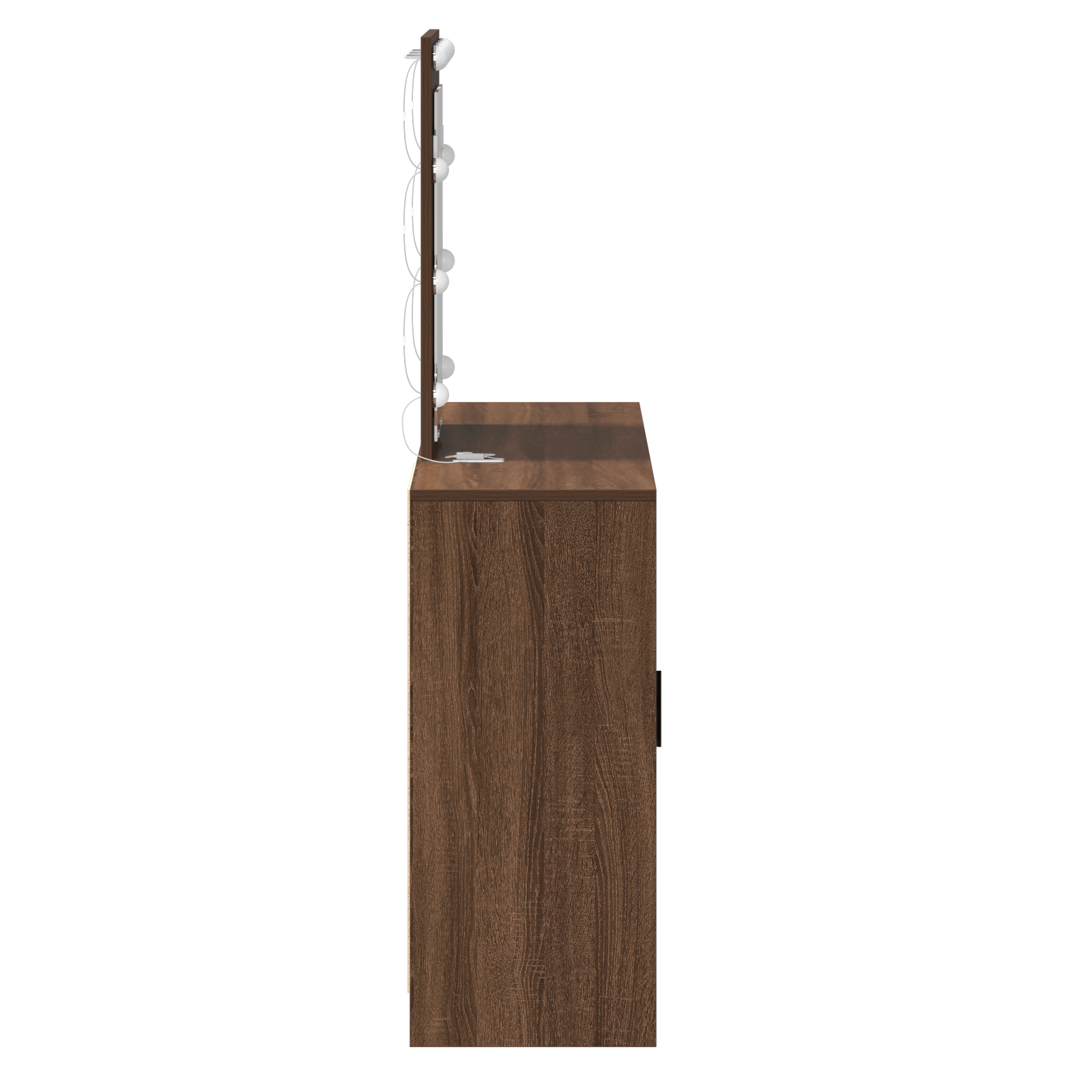 Masa de toaleta cu LED, stejar maro, 102x33x135 cm — imaginea 6