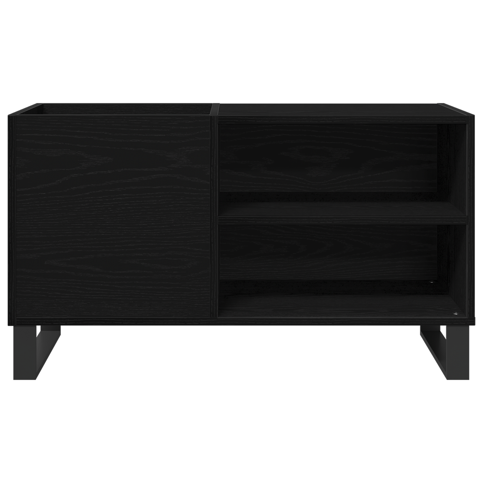 Dulap pentru discuri Negru Stejar 84,5x38x48 cm Lemn prelucrat — imaginea 5