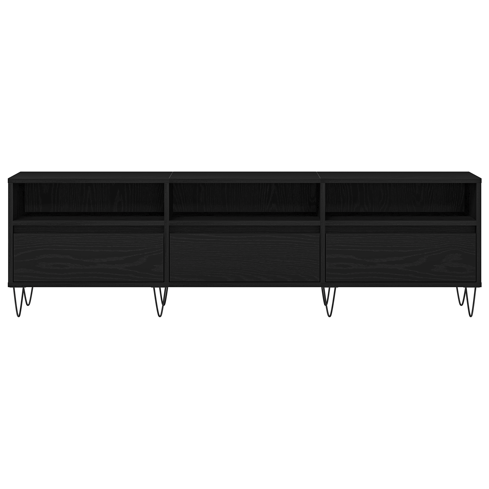 Dulap TV, stejar negru, 150x30x44,5 cm, lemn prelucrat — imaginea 7