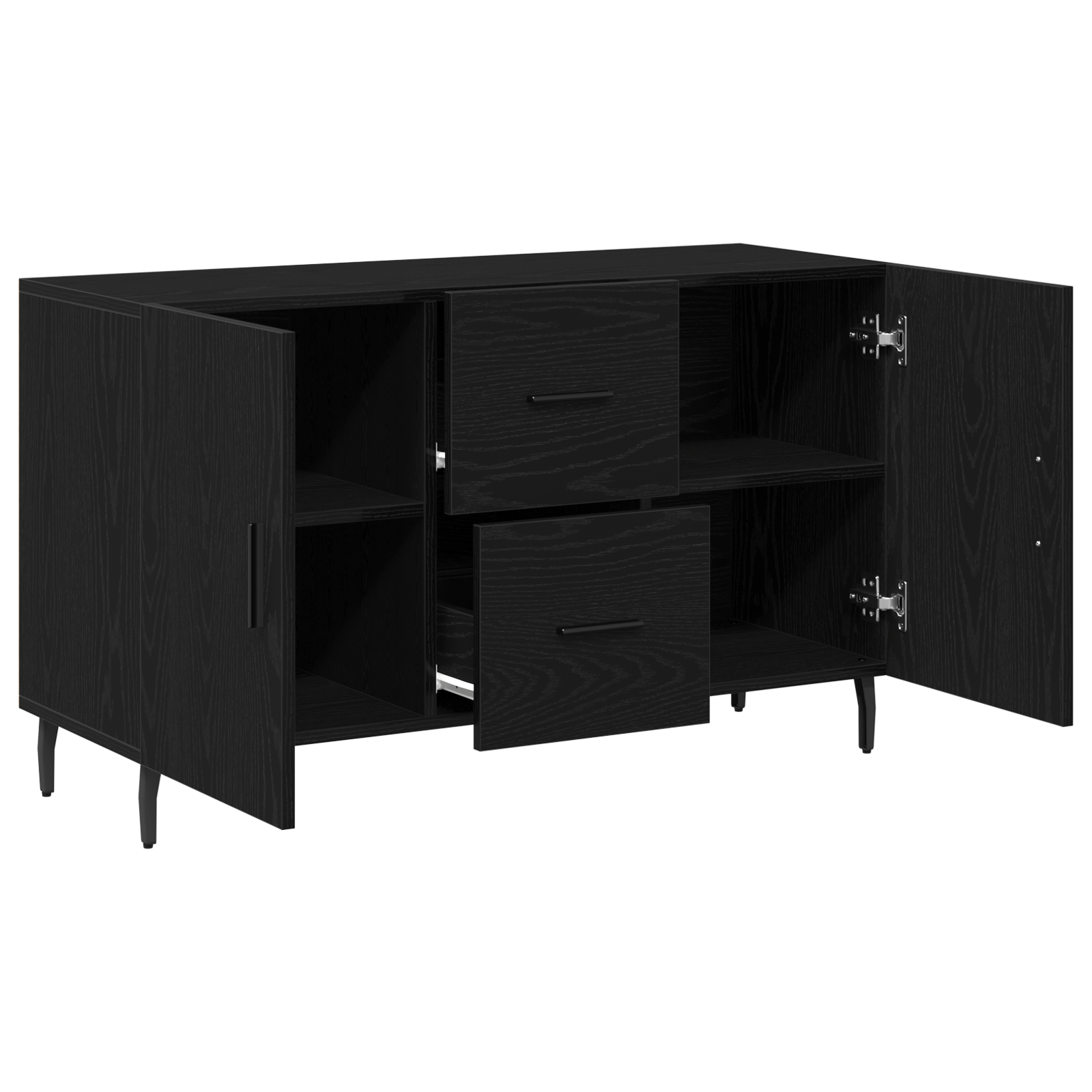 Constatator Negru Stejar 100x36x60 cm din Lemn Ingineresc — imaginea 5