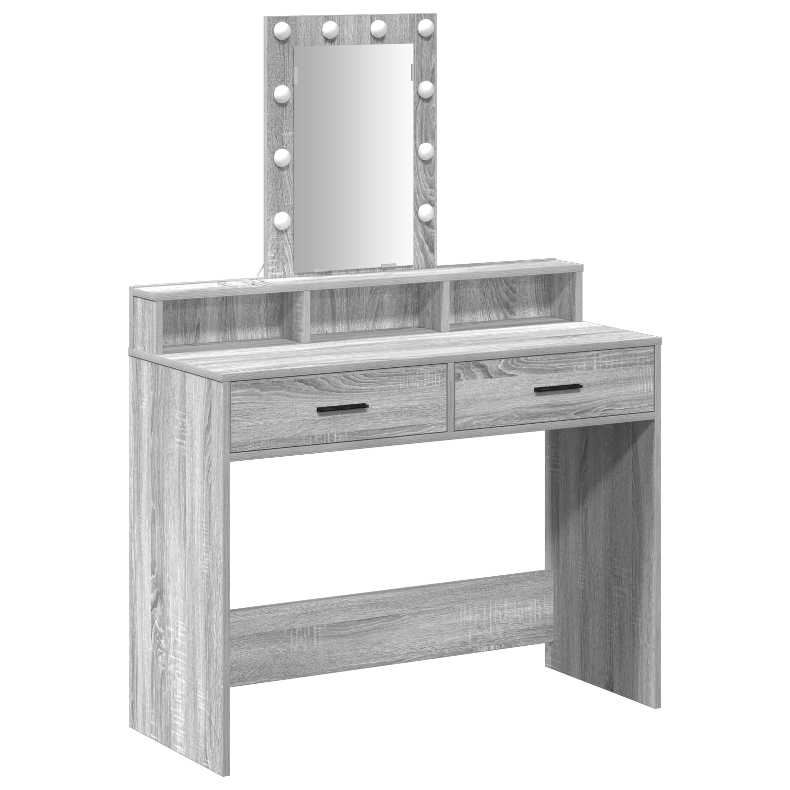 Masa de toaleta cu lumini LED Gri Sonoma 100x41x140 cm — imaginea 2
