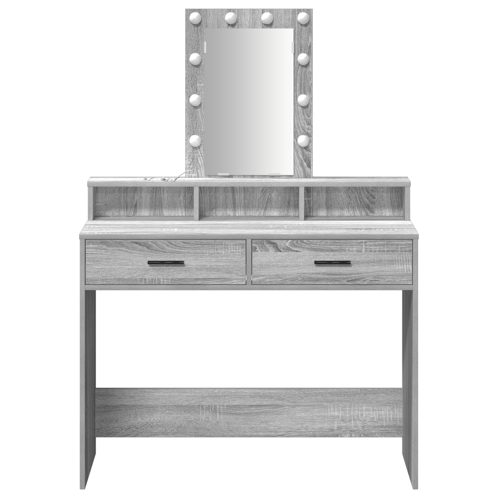 Masa de toaleta cu lumini LED Gri Sonoma 100x41x140 cm — imaginea 5
