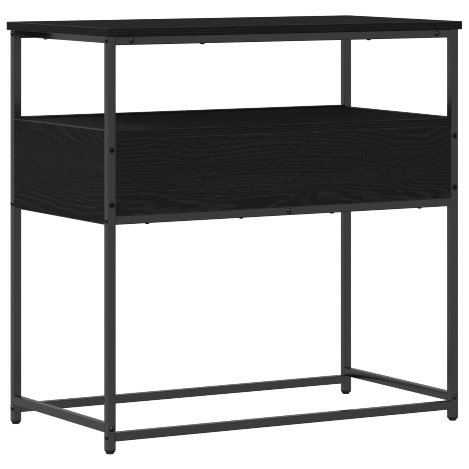Masuta consola, stejar negru 75x40x75 cm lemn prelucrat si otel — imaginea 5