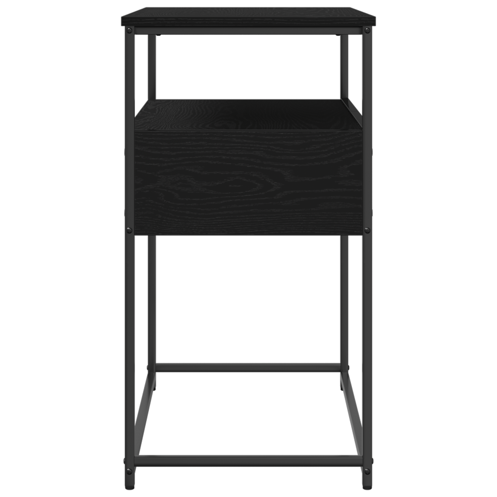 Masuta consola, stejar negru 75x40x75 cm lemn prelucrat si otel — imaginea 6