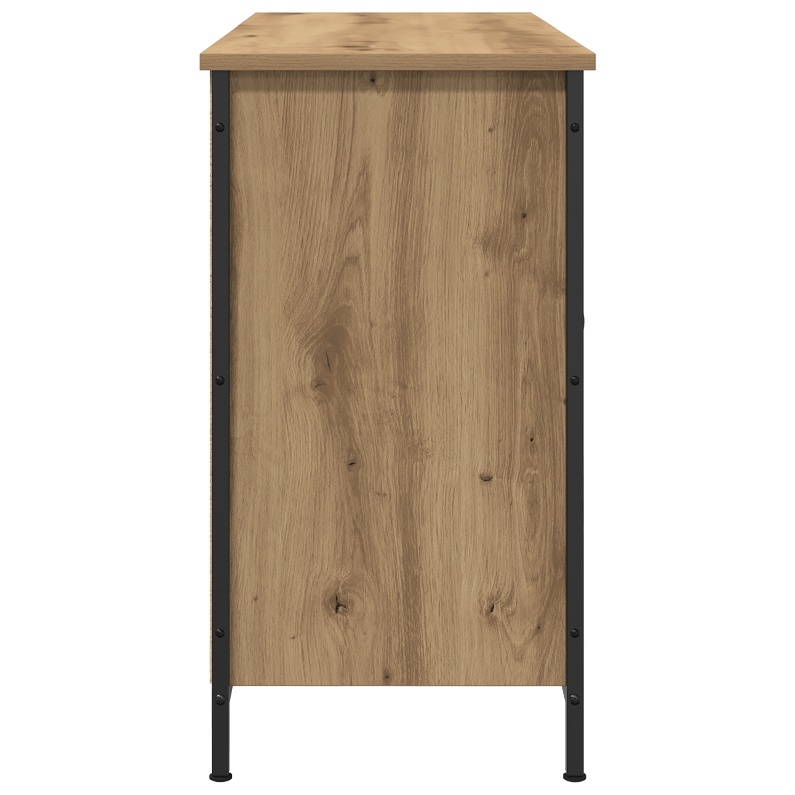 Dulap TV, stejar negru, 101x35x65 cm, lemn prelucrat & otel — imaginea 5