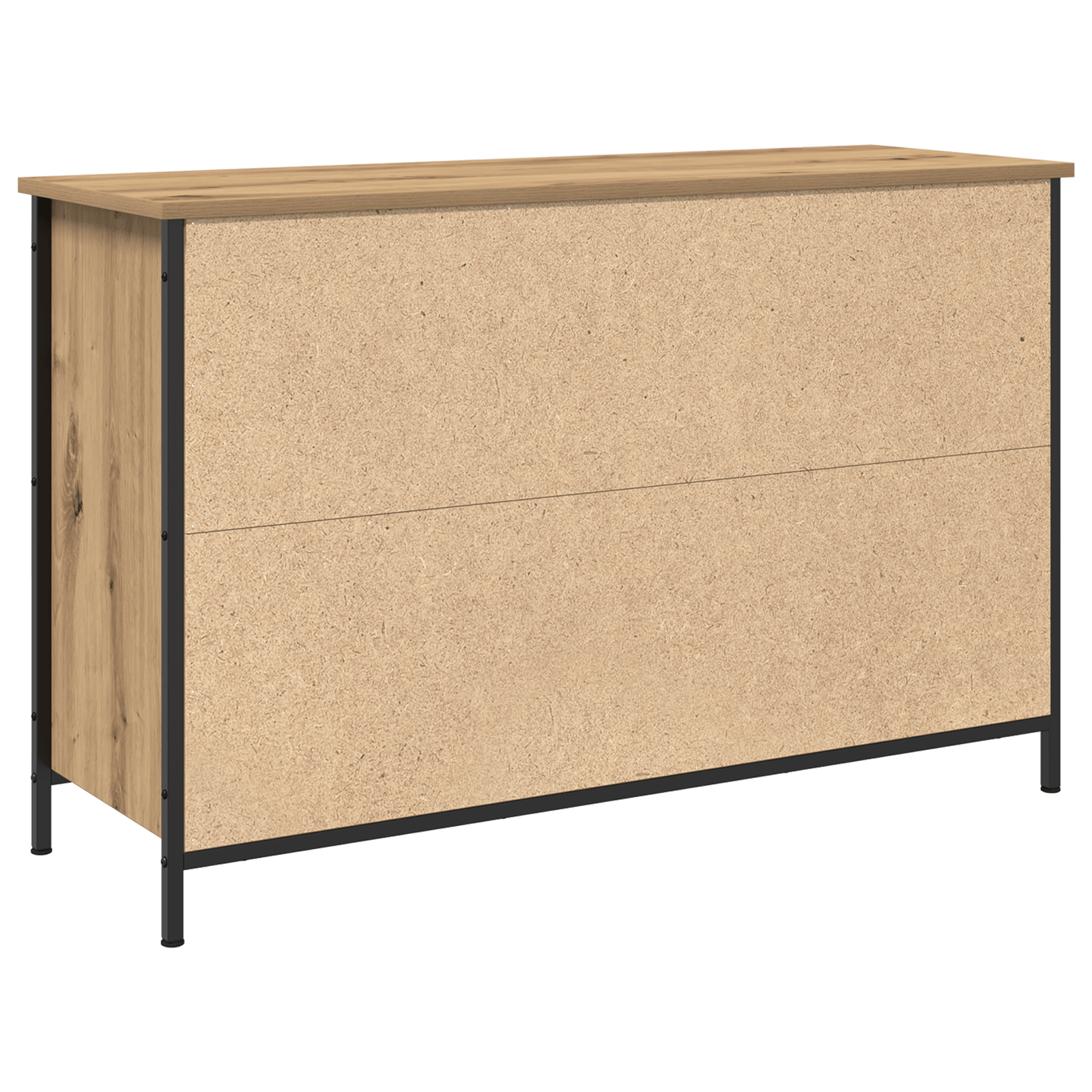 Dulap TV, stejar negru, 101x35x65 cm, lemn prelucrat & otel — imaginea 6