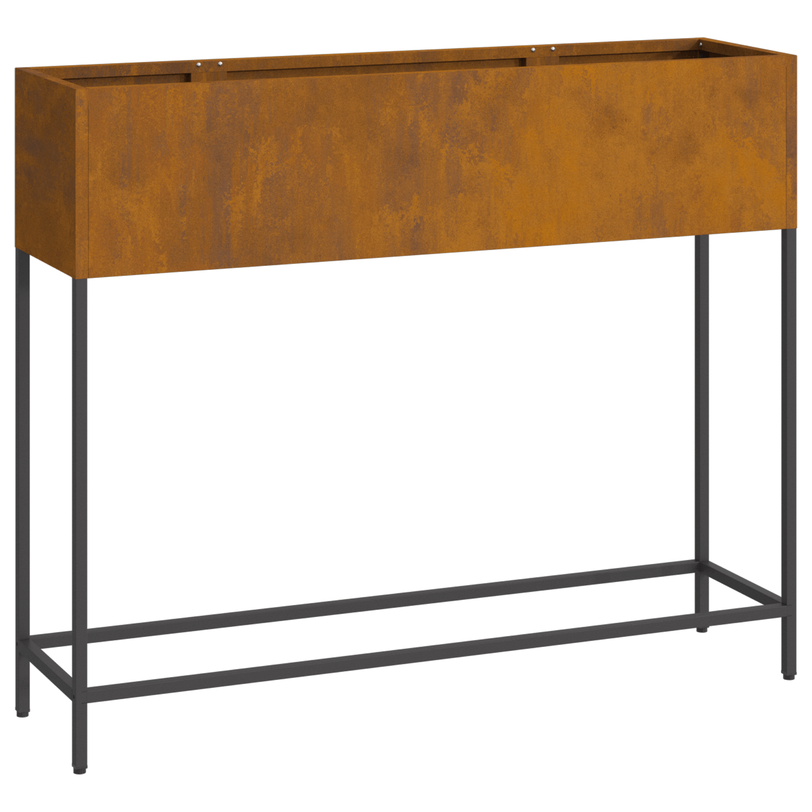 Jardiniera ridicata de gradina, 100x26x82 cm, otel corten — imaginea 2