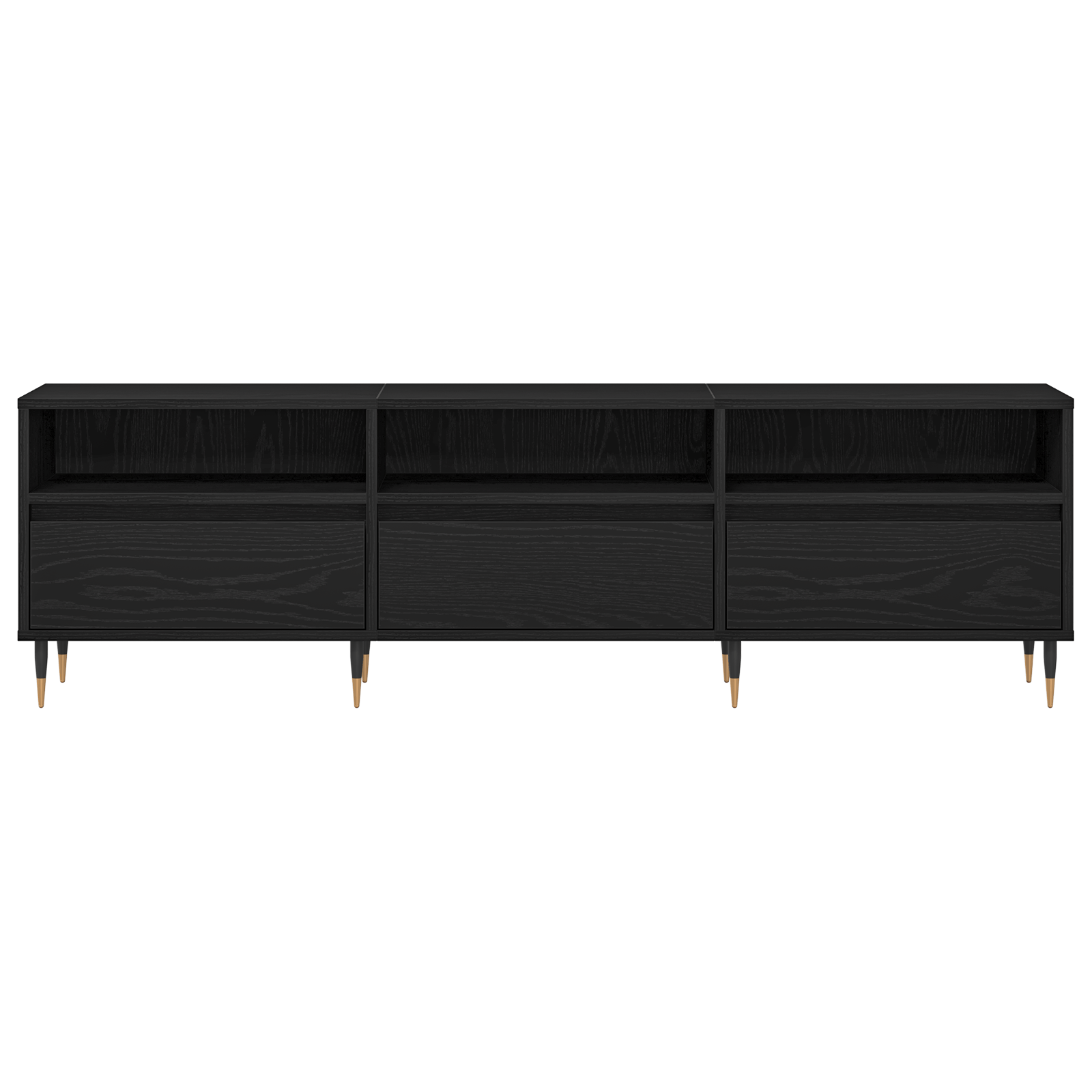 Dulap TV, stejar negru, 150x30x44,5 cm, lemn prelucrat — imaginea 7