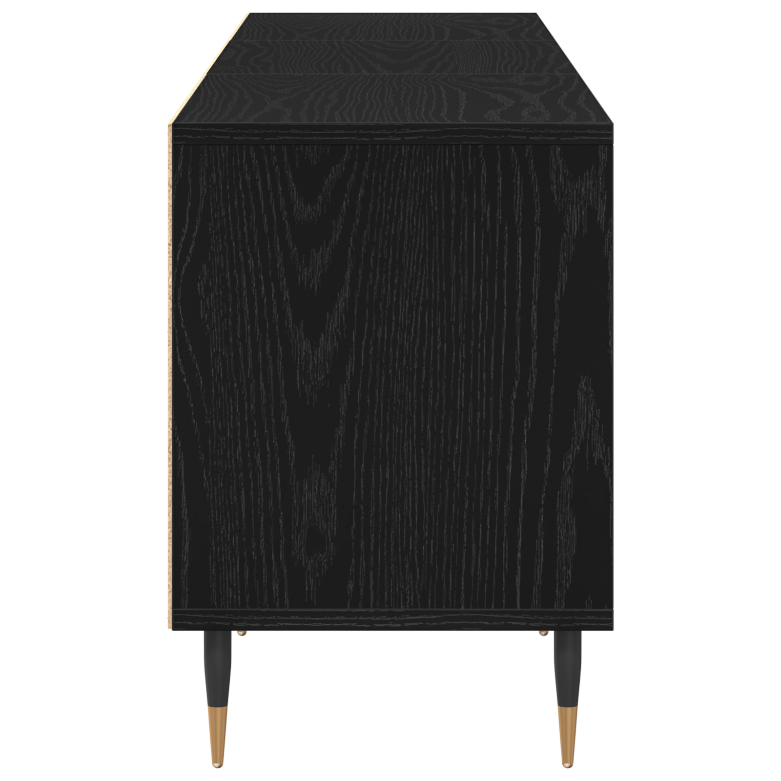 Dulap TV, stejar negru, 150x30x44,5 cm, lemn prelucrat — imaginea 8