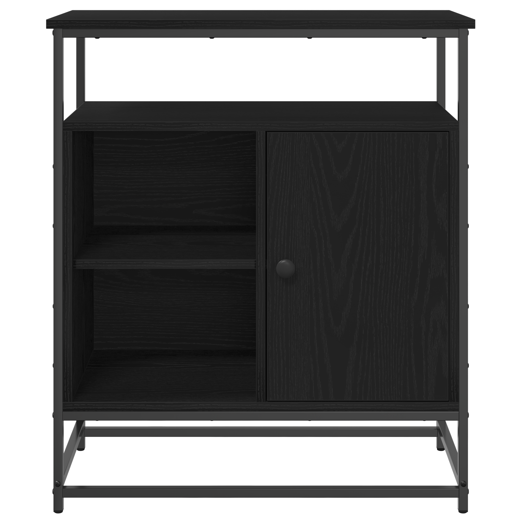 Dulap, stejar negru, 69x35x80 cm, lemn prelucrat si otel — imaginea 6