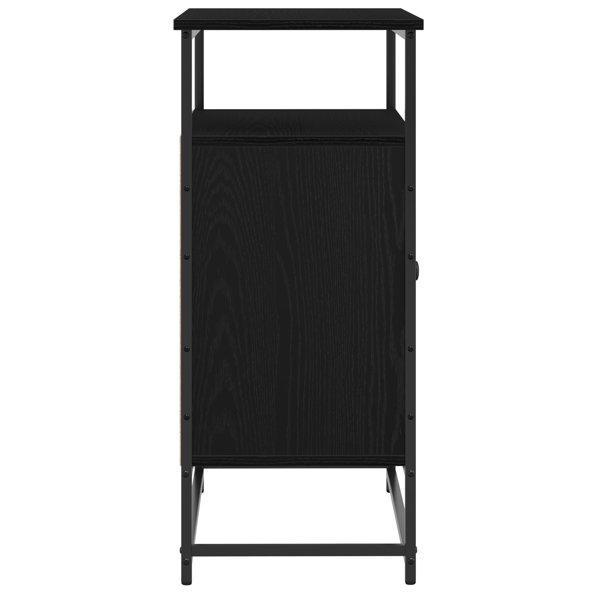 Dulap, stejar negru, 69x35x80 cm, lemn prelucrat si otel — imaginea 7