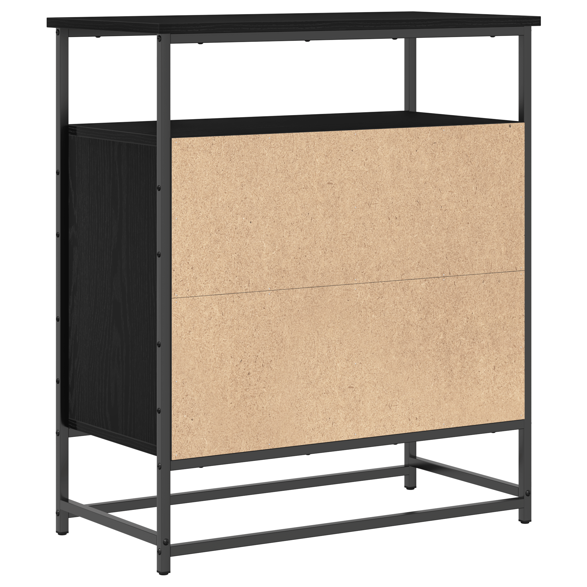 Dulap, stejar negru, 69x35x80 cm, lemn prelucrat si otel — imaginea 8