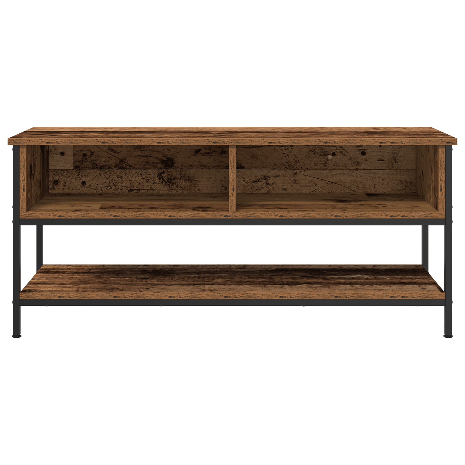 Dulap TV, lemn vechi, 100x35x45 cm, lemn prelucrat & otel — imaginea 3