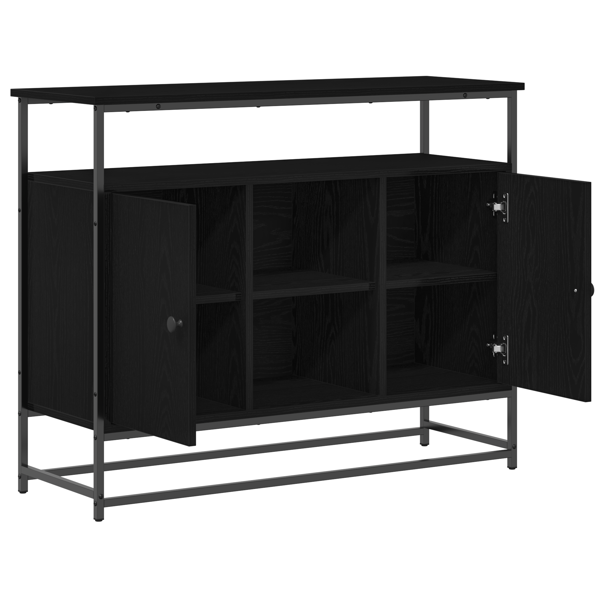 Dulap, stejar negru, 100x35x80 cm, lemn prelucrat si otel — imaginea 5