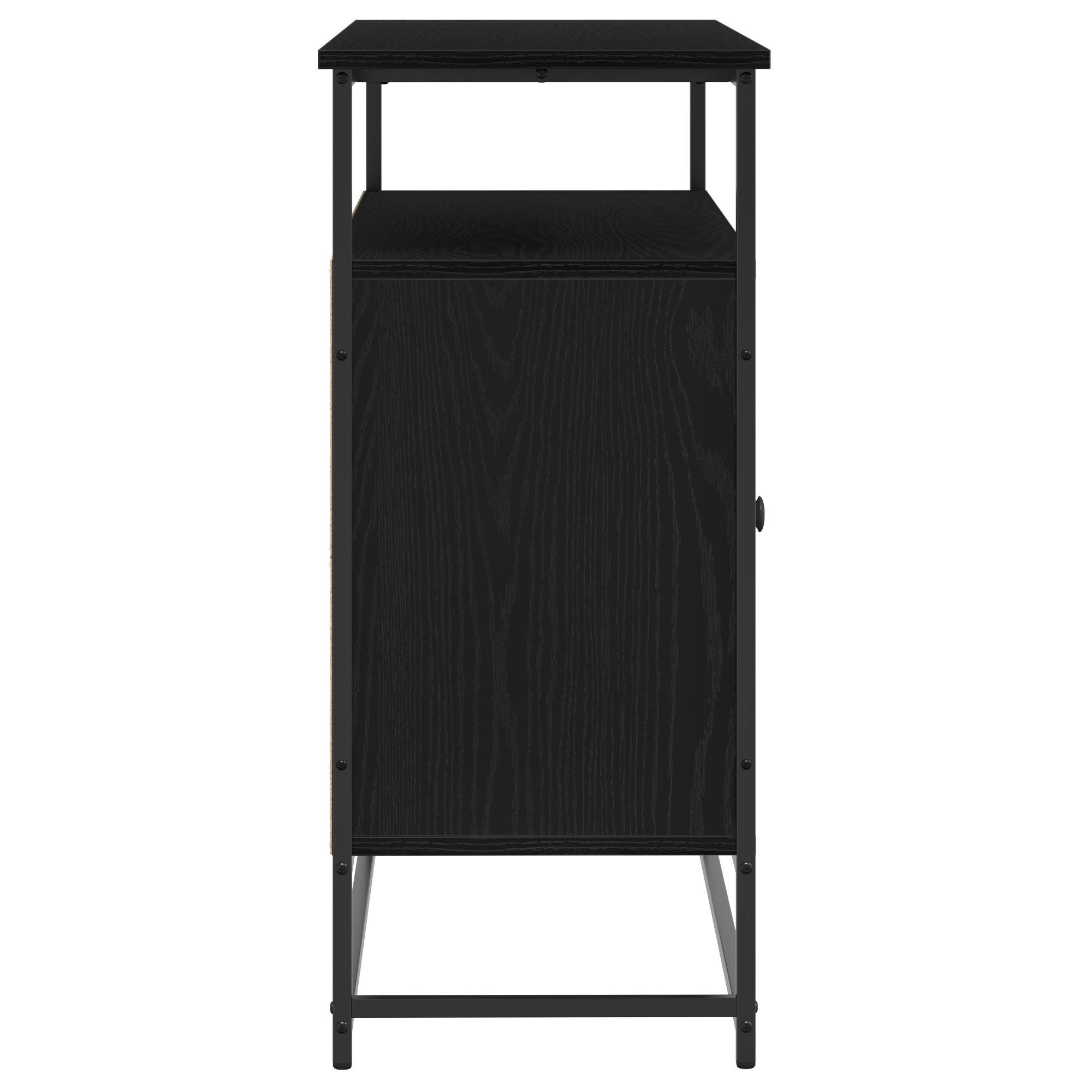 Dulap, stejar negru, 100x35x80 cm, lemn prelucrat si otel — imaginea 7