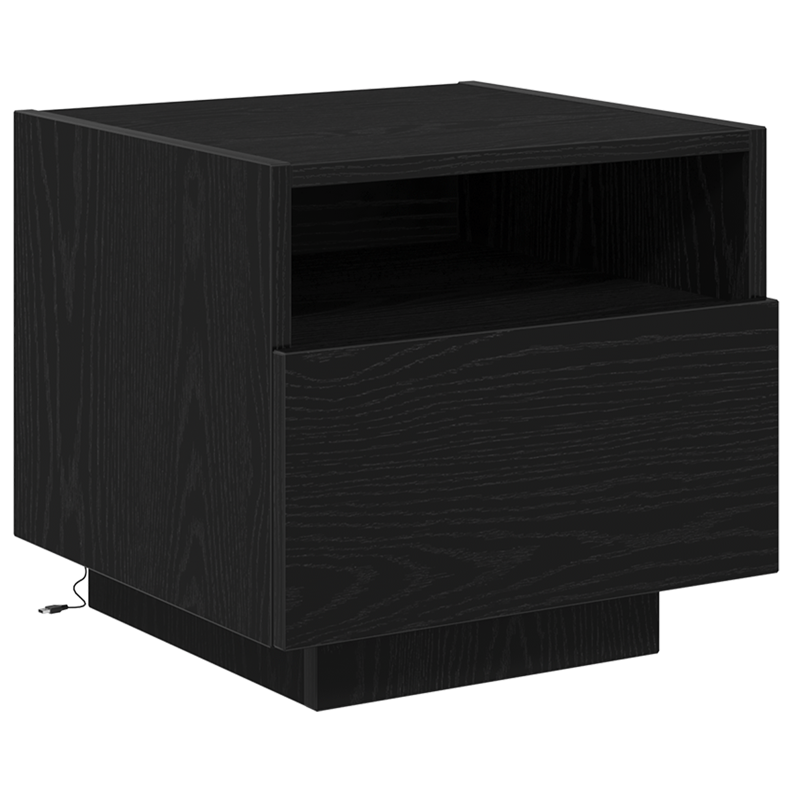 Noptiera cu LED-uri, stejar negru, 40x39x37 cm — imaginea 2