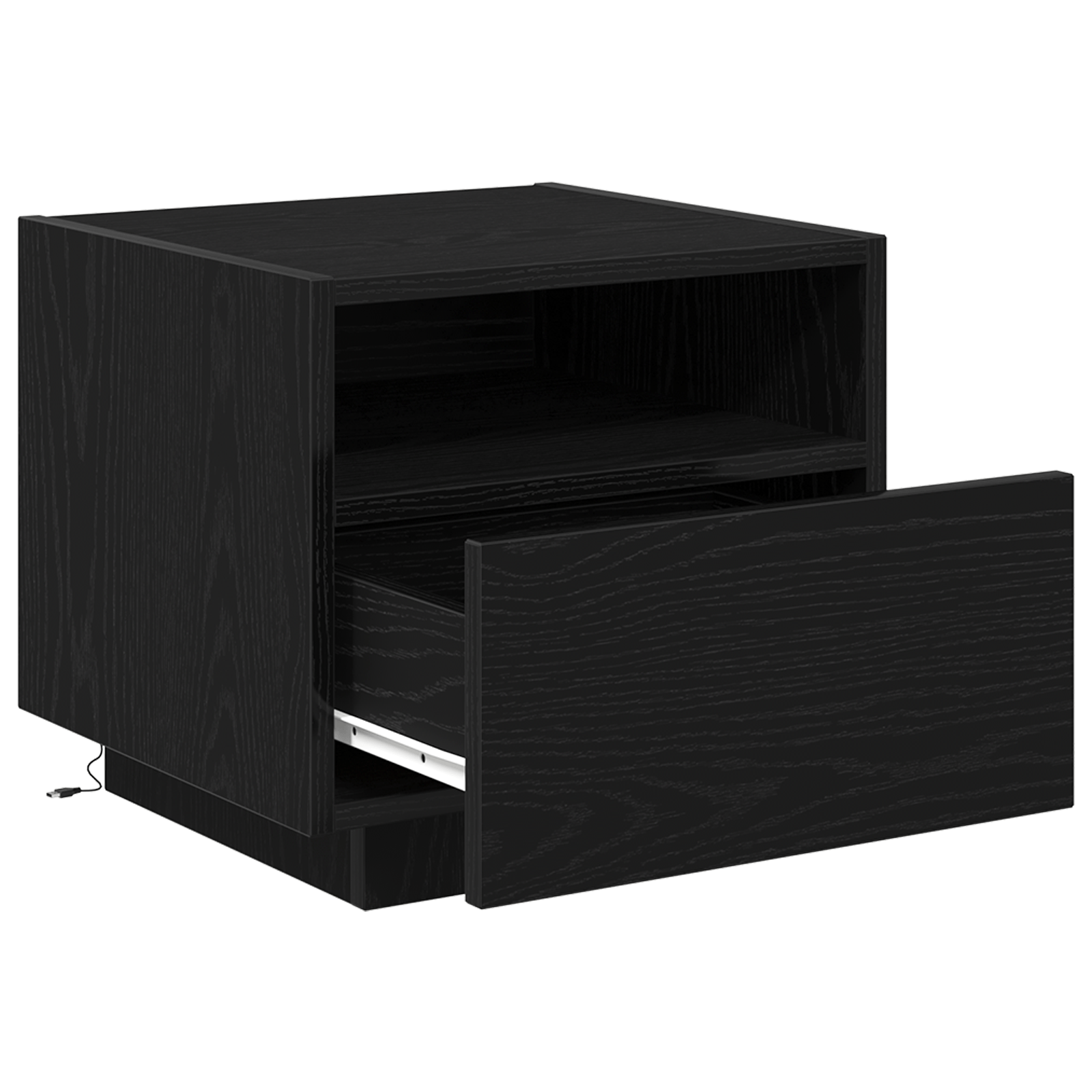 Noptiera cu LED-uri, stejar negru, 40x39x37 cm — imaginea 5