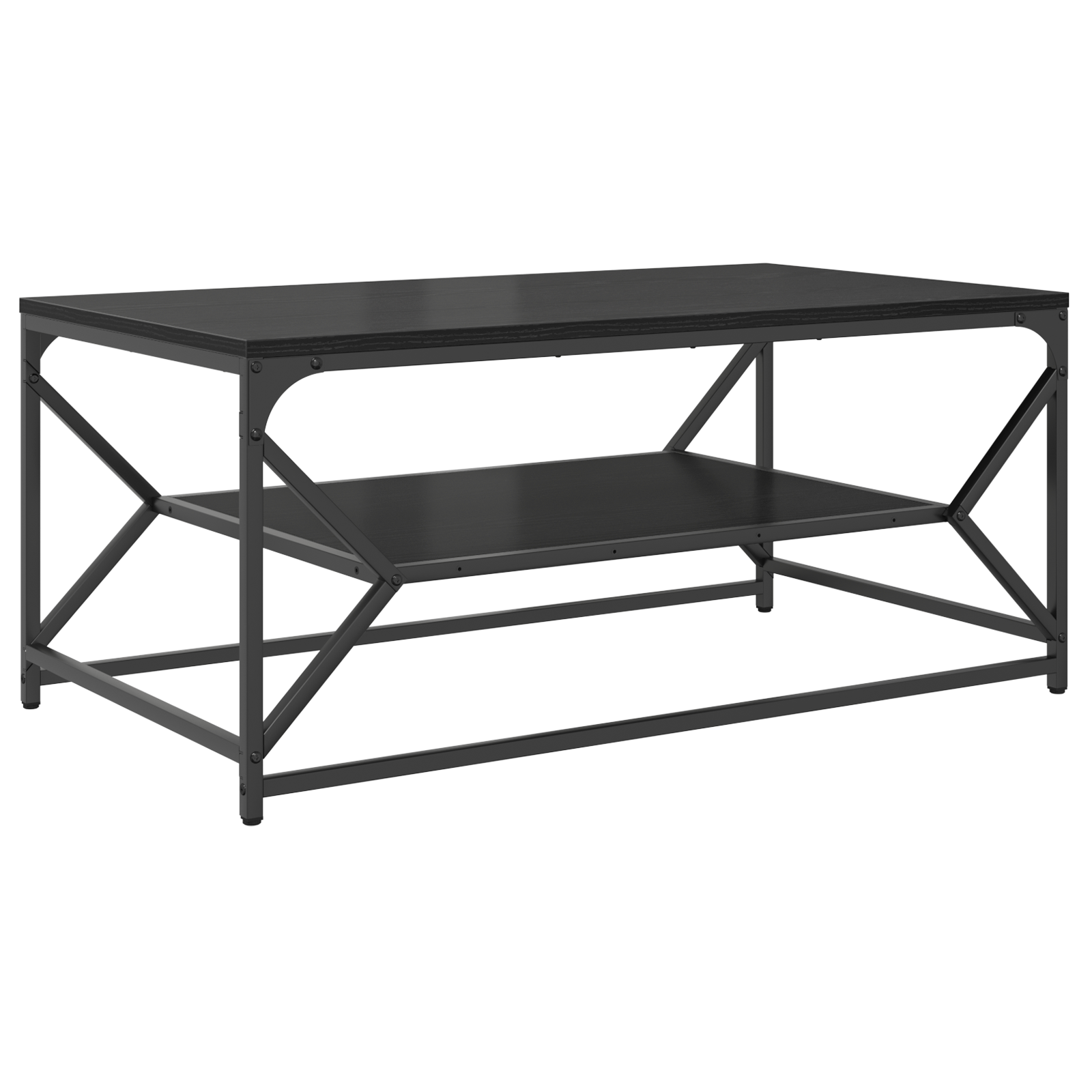 Masa de cafea cu raft, stejar negru, 90x50x40 cm lemn prelucrat — imaginea 2