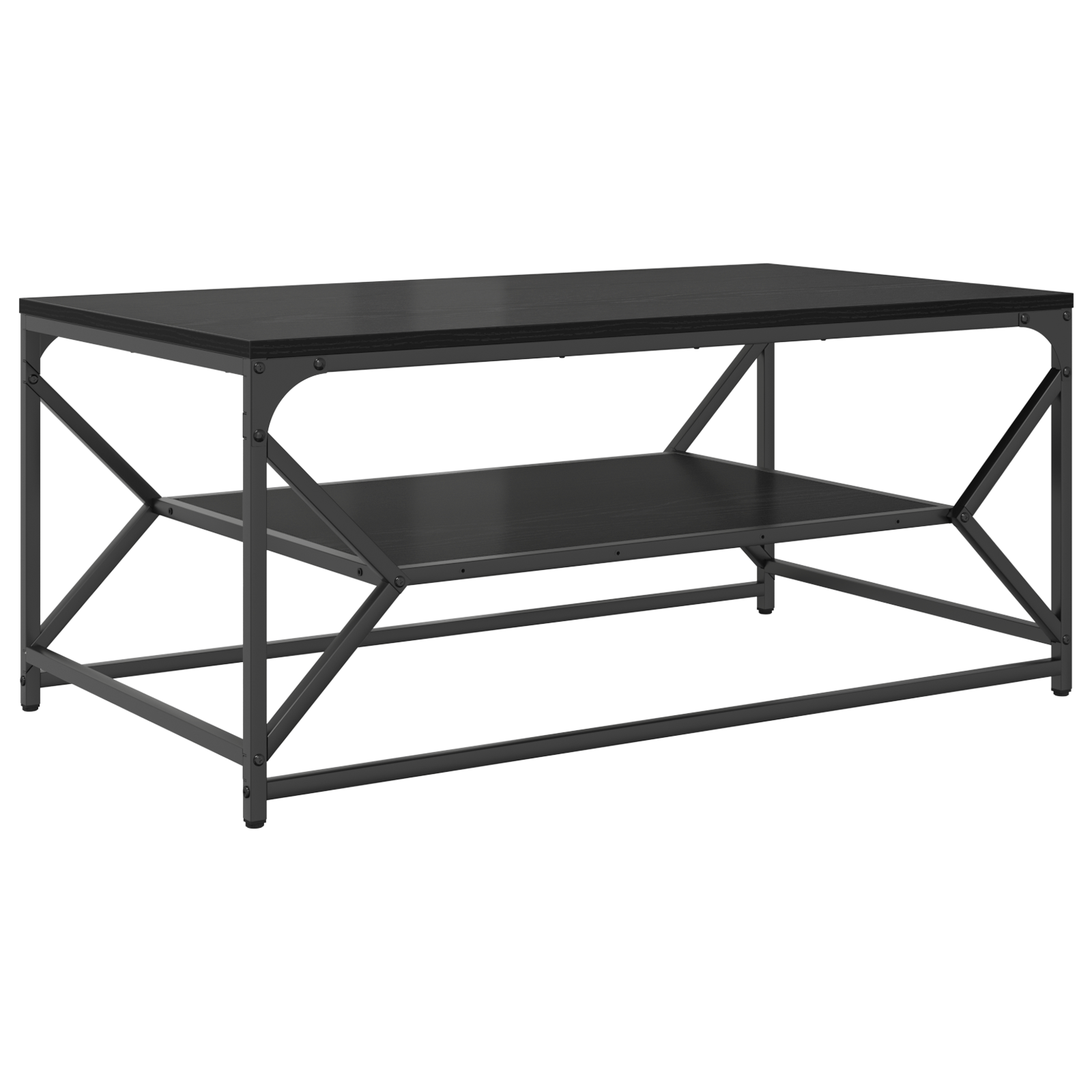 Masa de cafea cu raft, stejar negru, 90x50x40 cm lemn prelucrat — imaginea 7