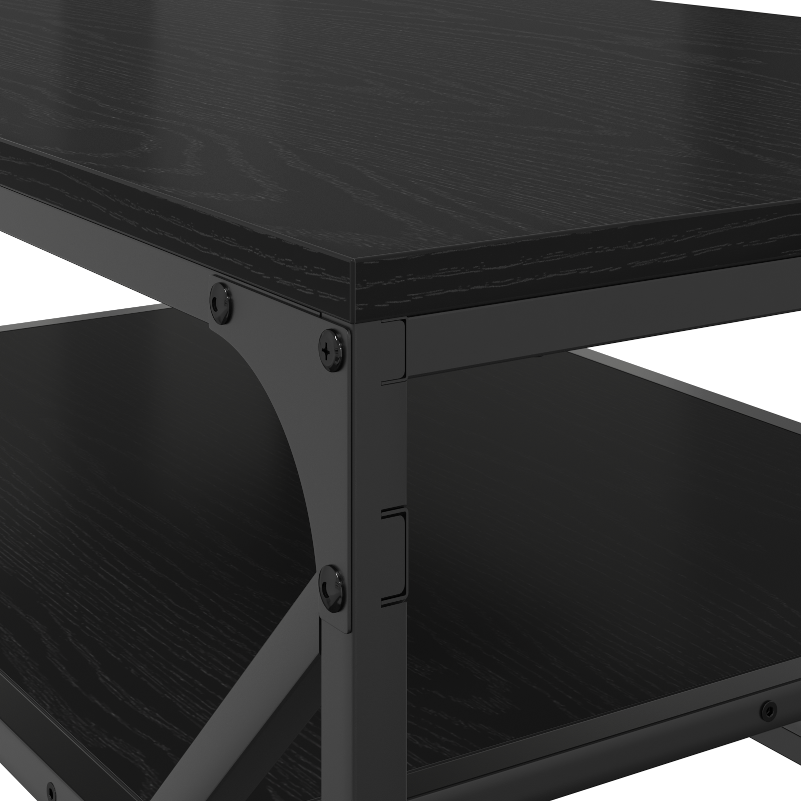 Masa de cafea cu raft, stejar negru, 90x50x40 cm lemn prelucrat — imaginea 8