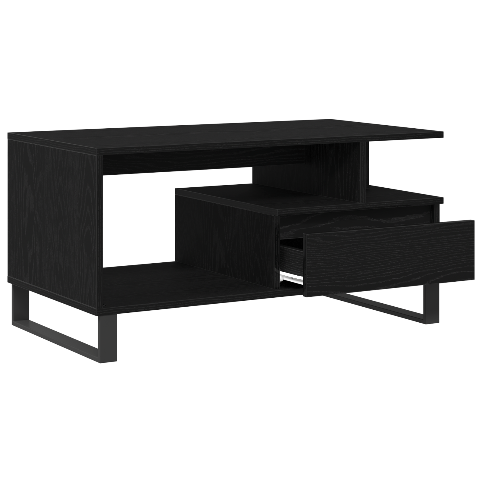 Masa de cafea Negru Stejar 90x49x45 cm Lemn prelucrat — imaginea 5