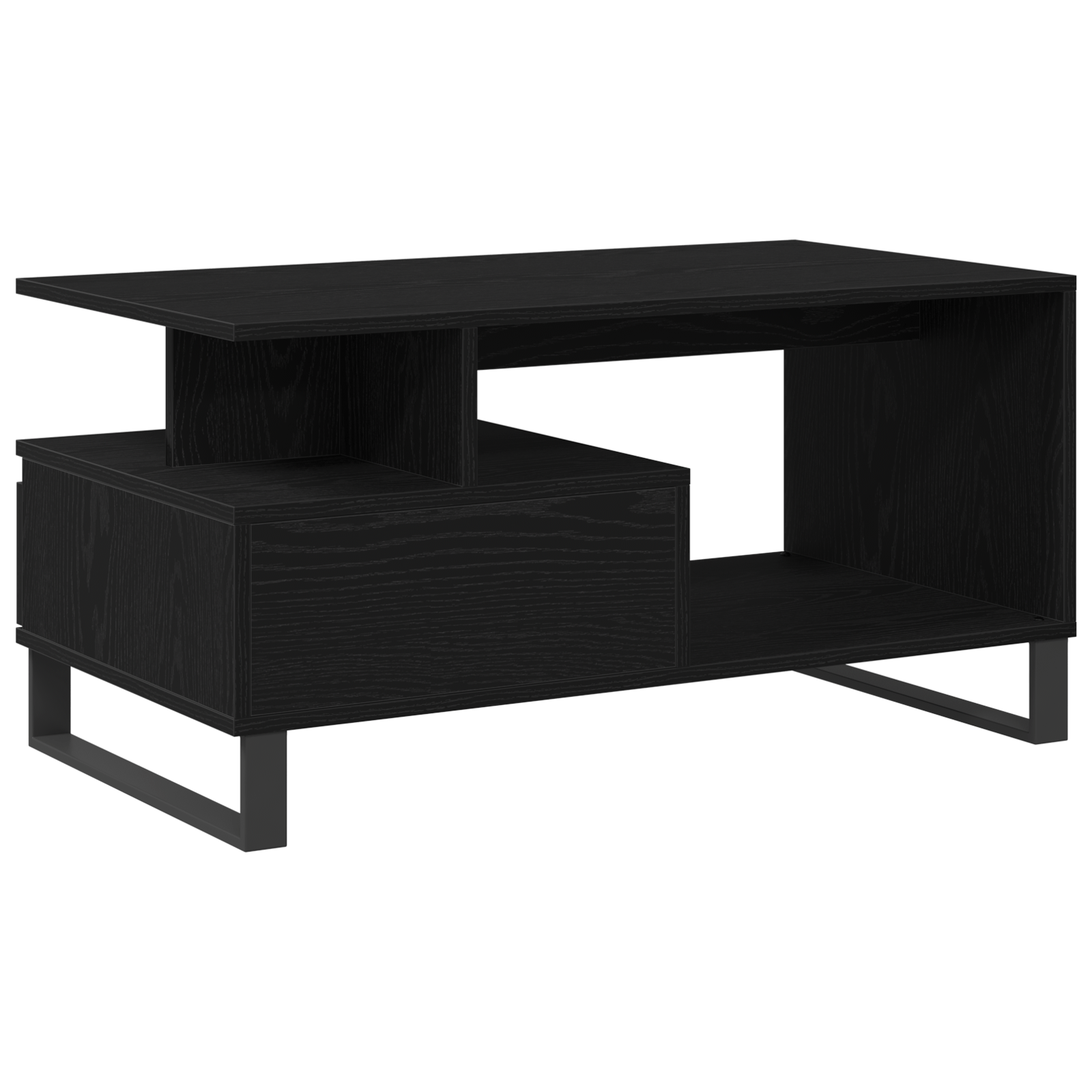 Masa de cafea Negru Stejar 90x49x45 cm Lemn prelucrat — imaginea 8