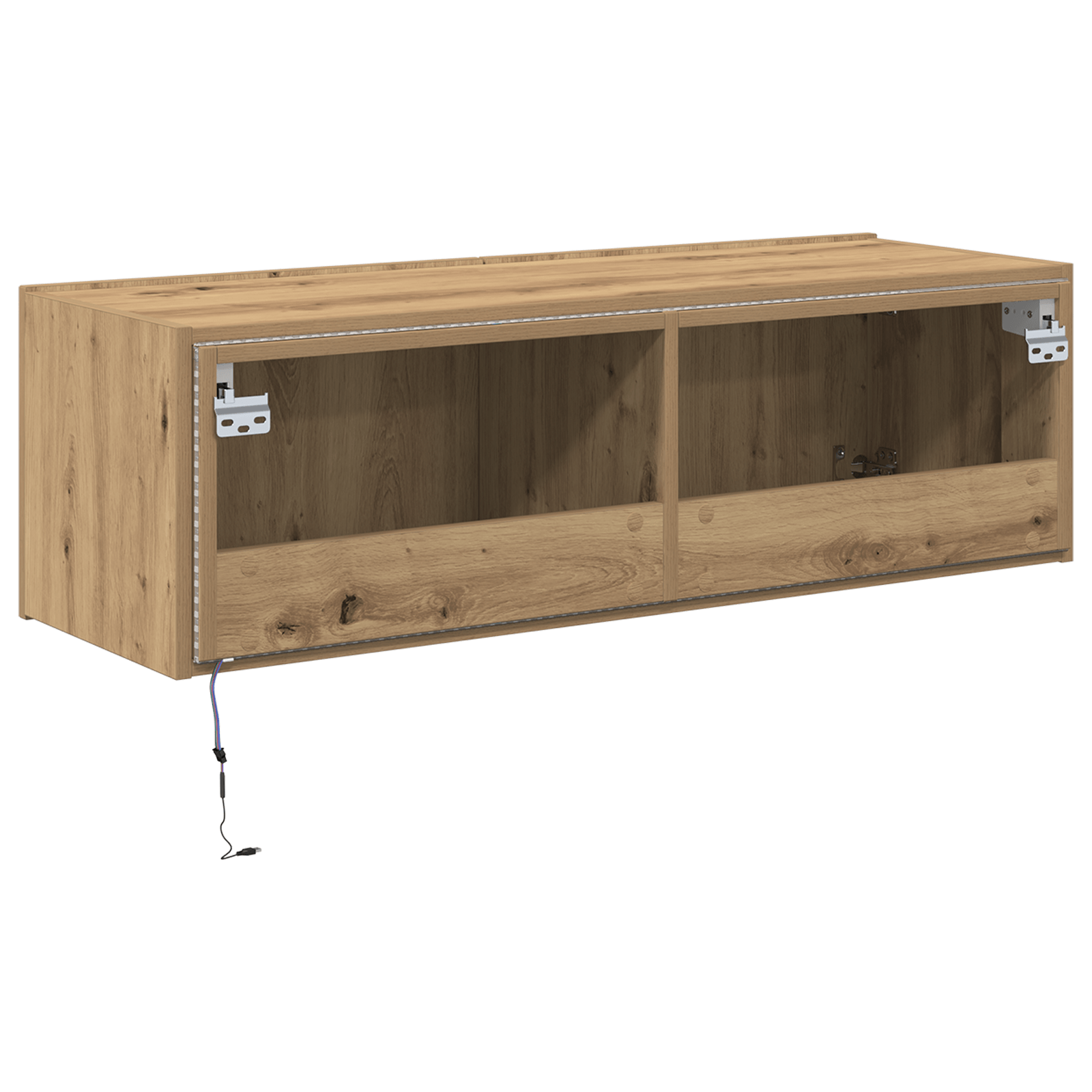Dulap de perete cu LED-uri, stejar artizanal, 100x35x31 cm — imaginea 9