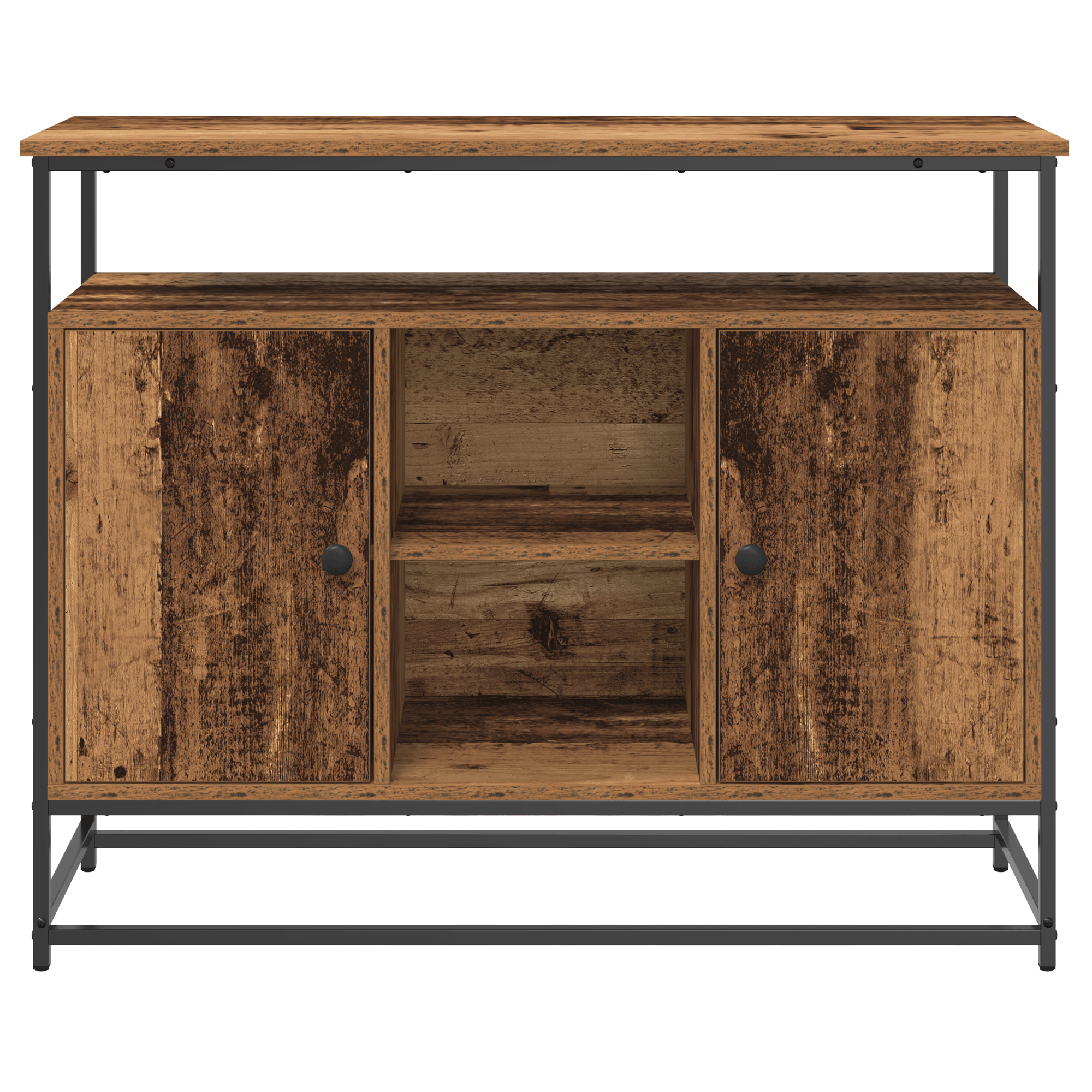 Dulap, lemn vechi, 100x35x80 cm, lemn prelucrat si otel — imaginea 6