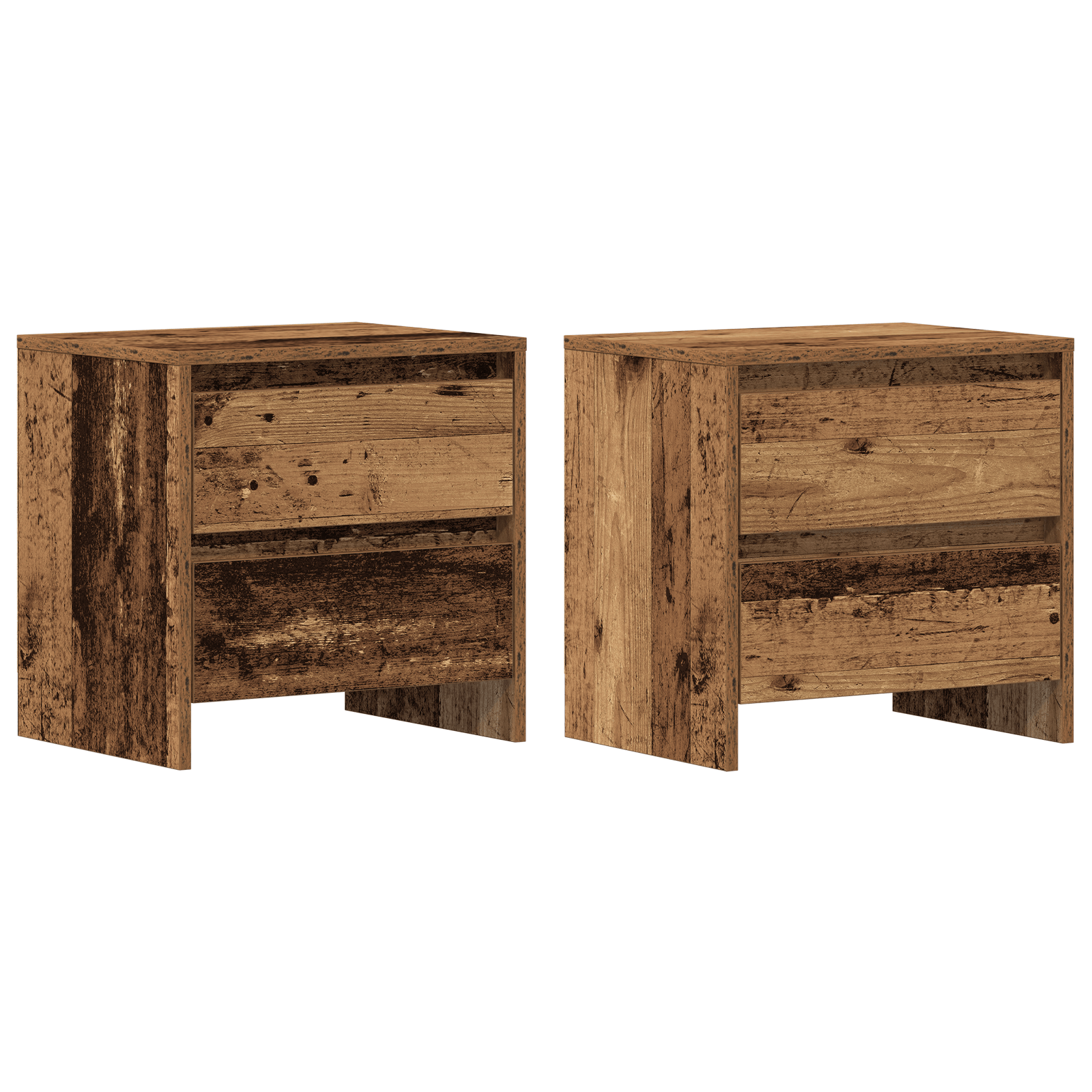 Noptiera 2 bucati Lemn Vechi 45x34x44,5 cm Lemn prelucrat — imaginea 2