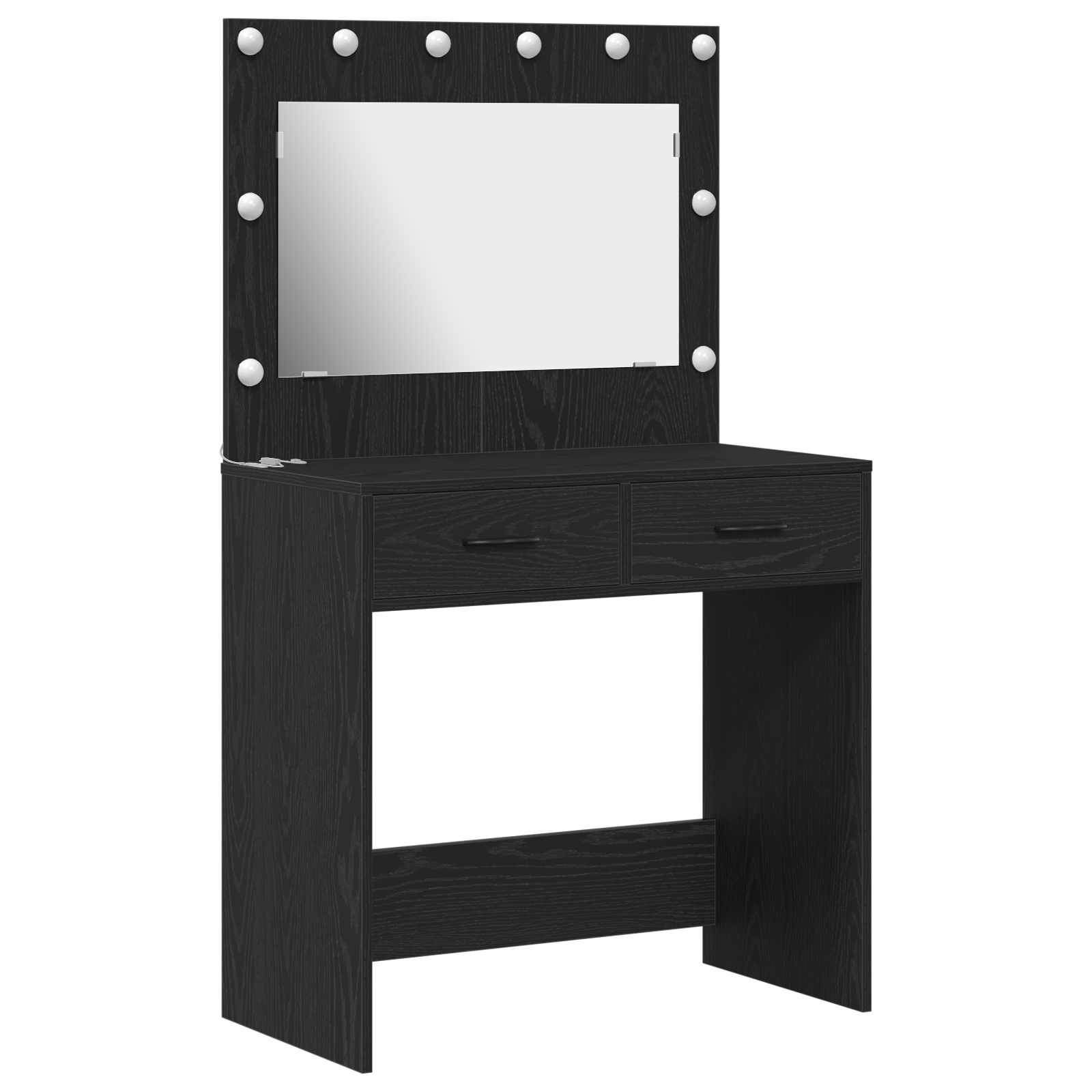 Masa de toaleta cu lumini LED, stejar negru, 78,5 x 41 x 135 cm — imaginea 2
