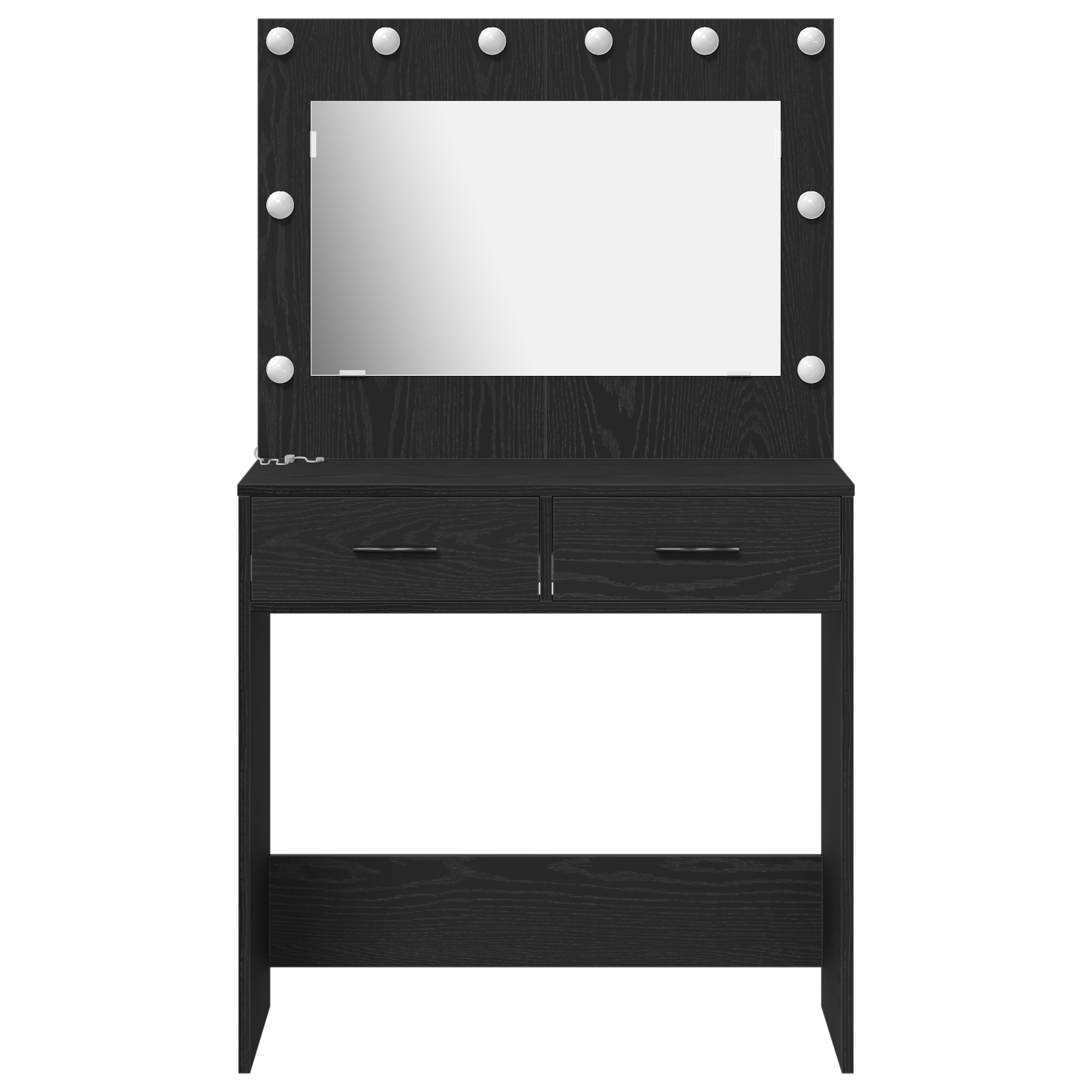 Masa de toaleta cu lumini LED, stejar negru, 78,5 x 41 x 135 cm — imaginea 5