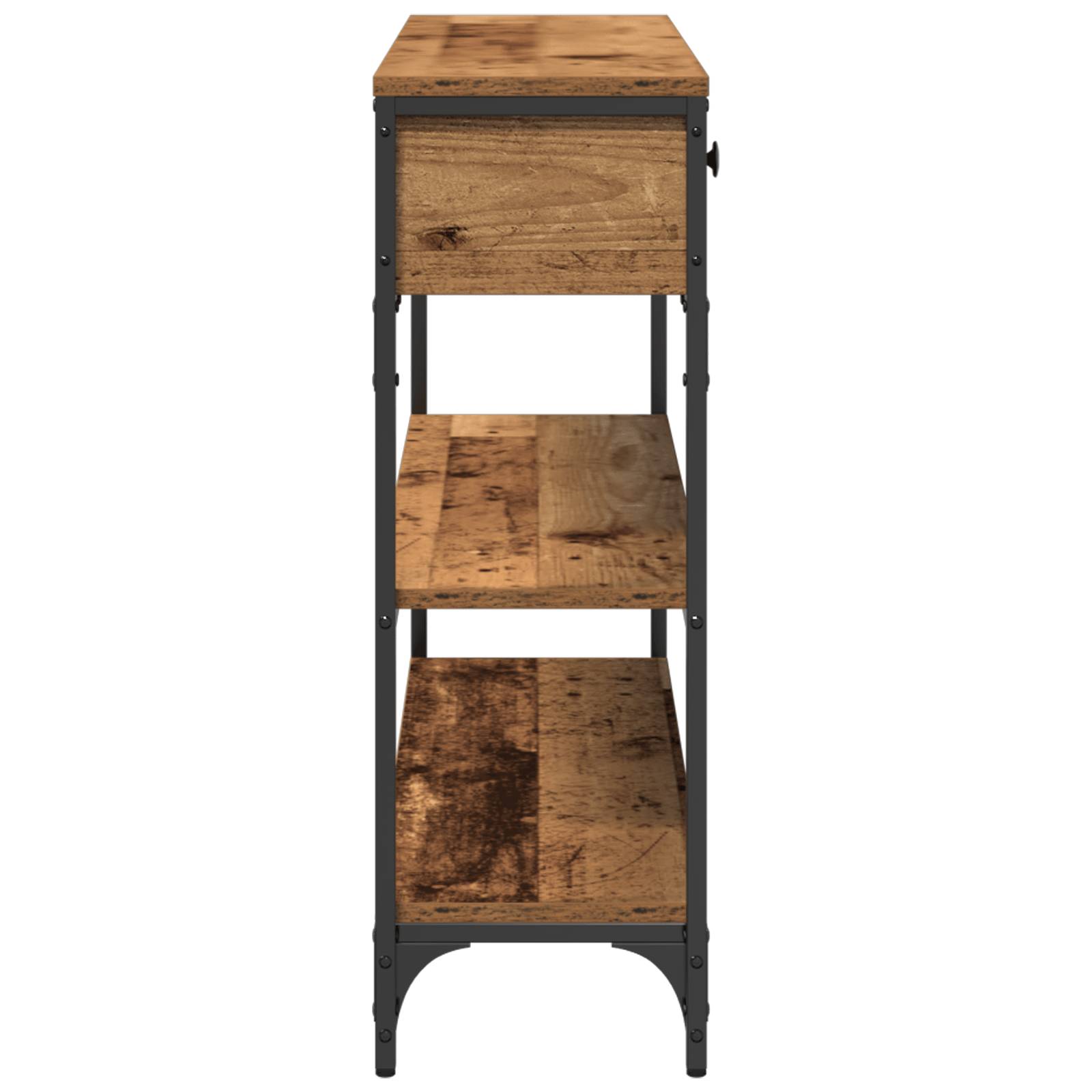Masa consola, lemn vechi, 100x25x75 cm, lemn prelucrat si otel — imaginea 7