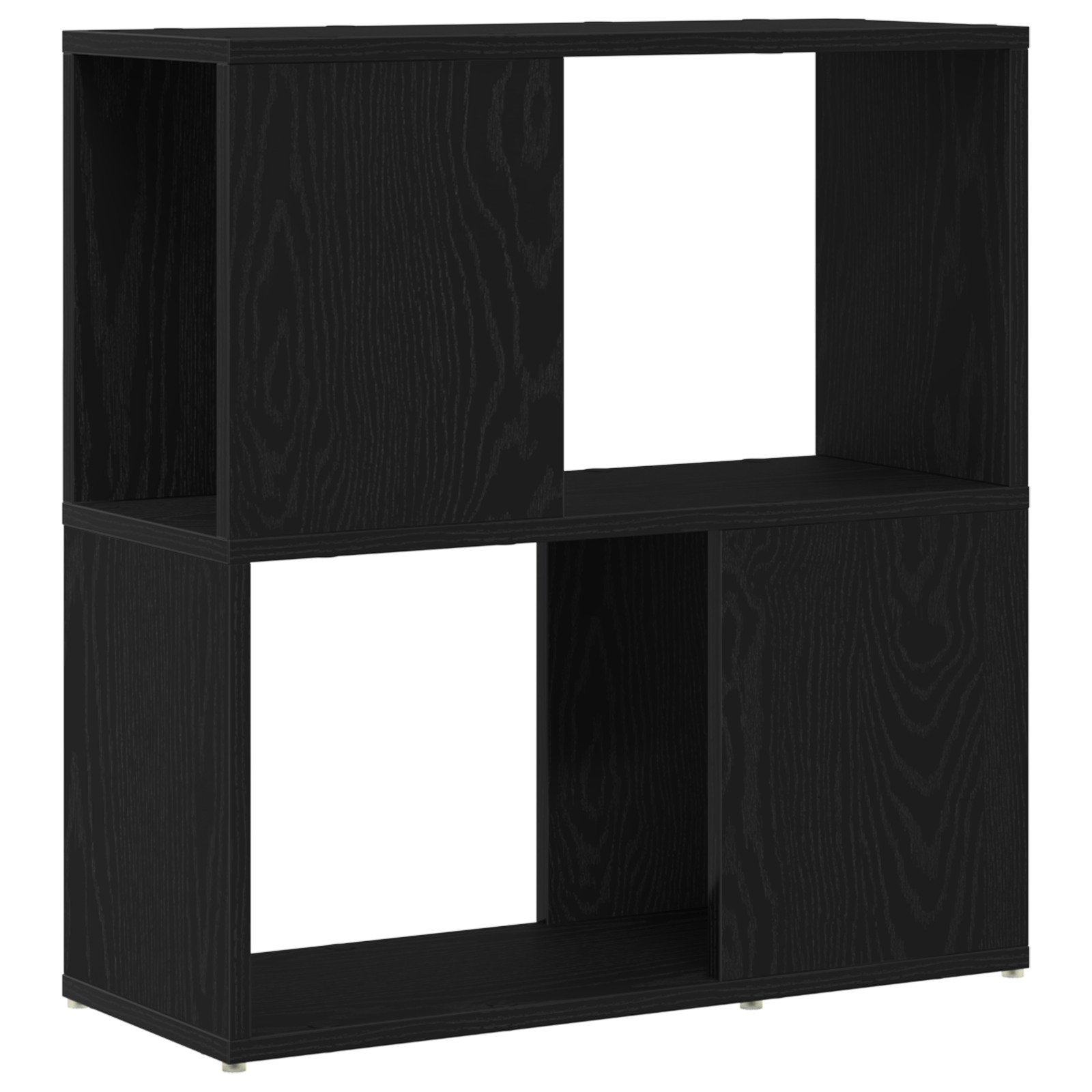 Raft de carti Negru Stejar 60x24x63 cm din Lemn prelucrat — imaginea 2