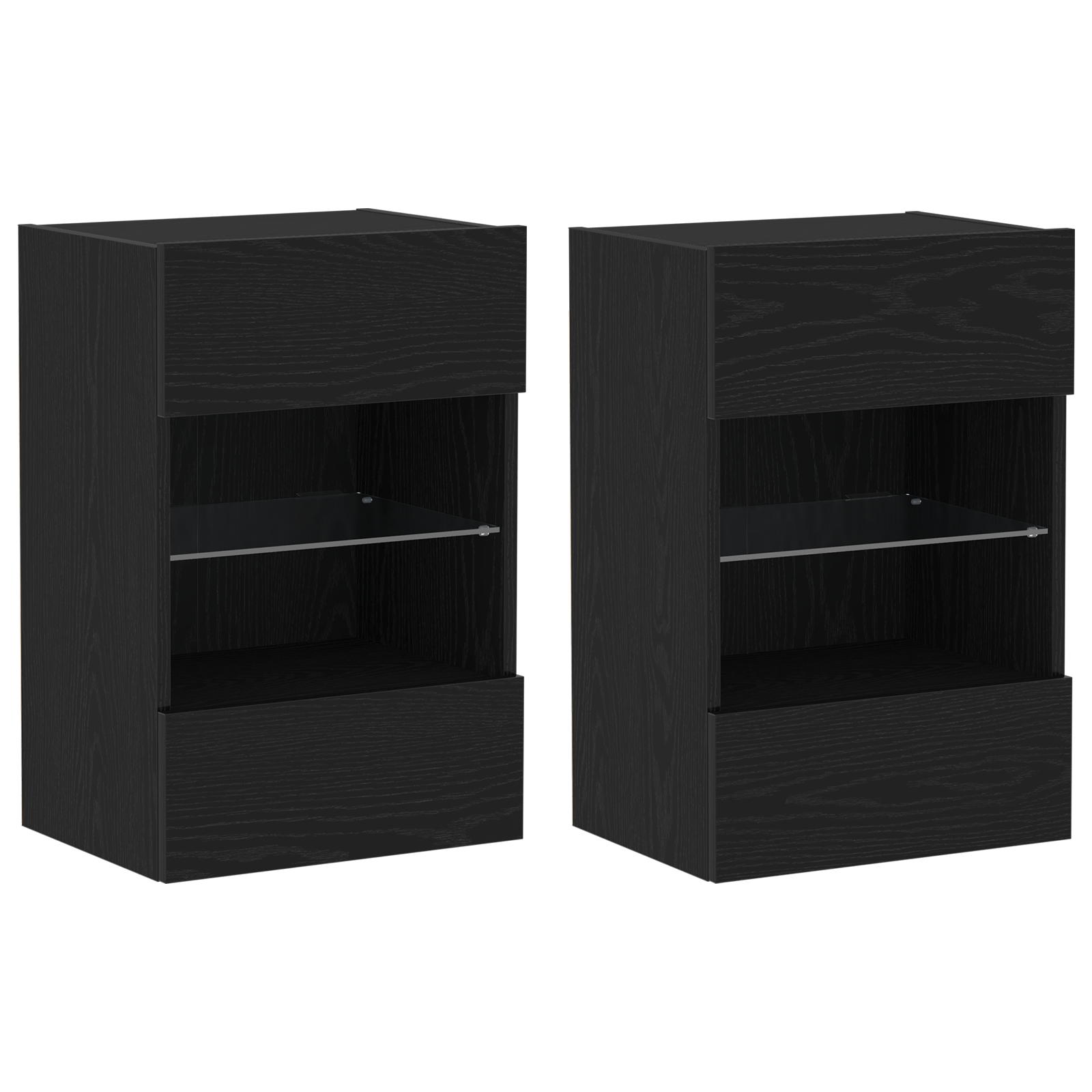 Dulapuri TV, 2 buc., stejar negru, 40x30x60,5 cm lemn prelucrat — imaginea 2