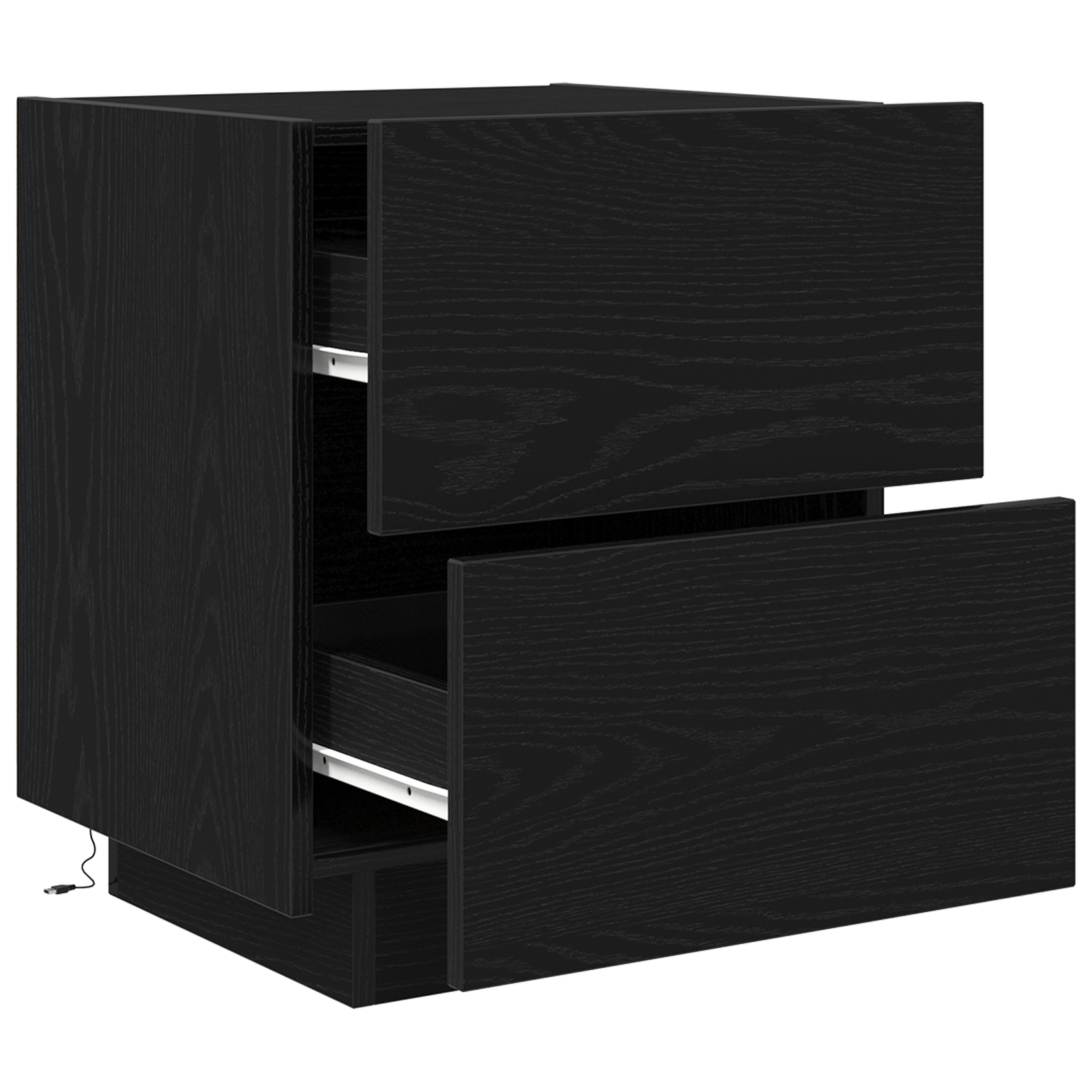 Noptiera cu LED-uri, stejar negru, 45x40x55 cm — imaginea 5
