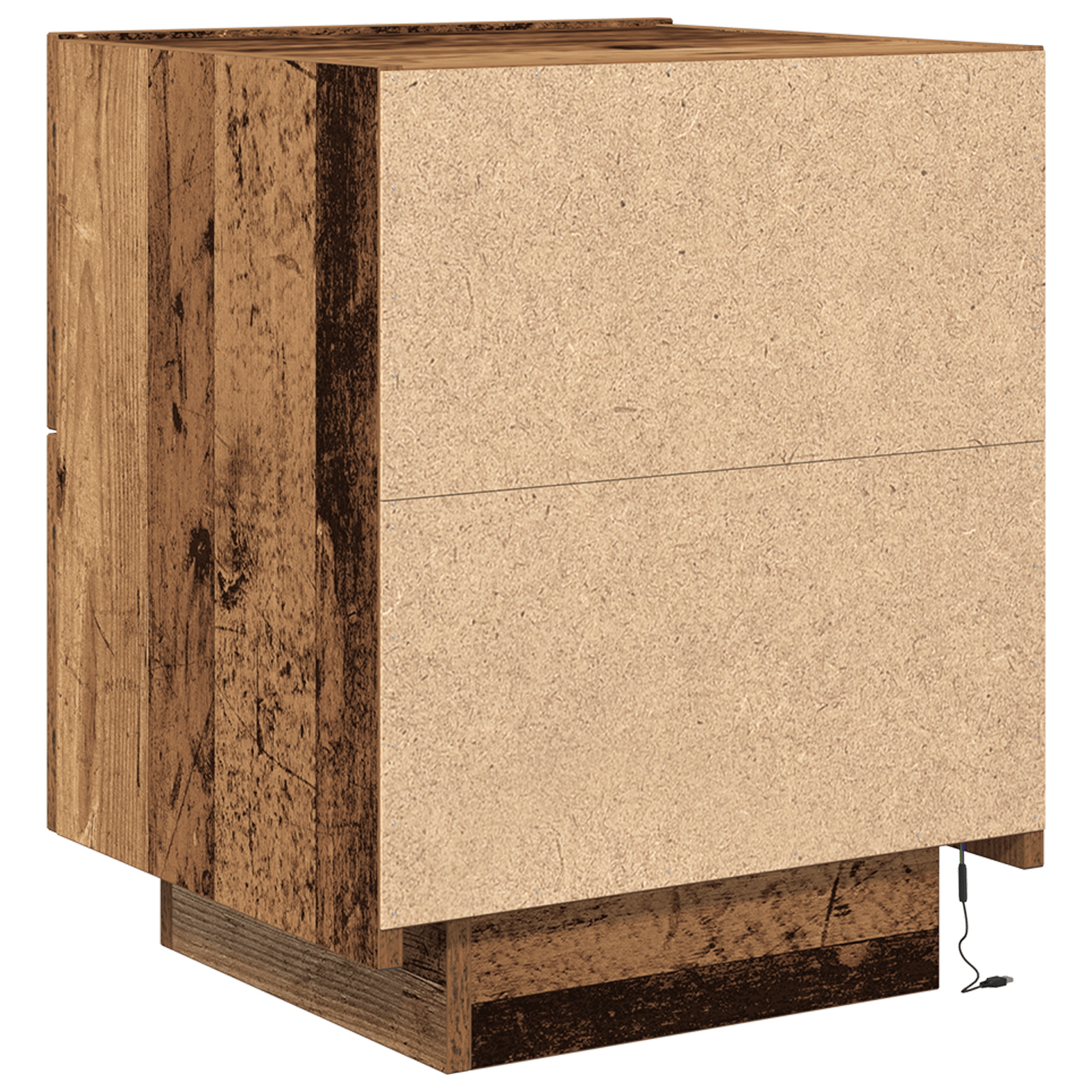 Noptiera cu LED-uri, lemn vechi, 45x40x55 cm — imaginea 8
