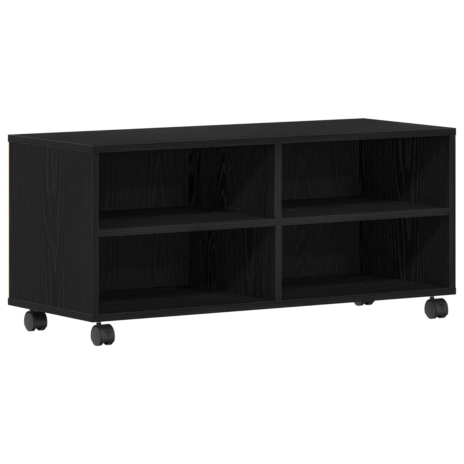 Dulap TV, negru, 90x35x35 cm, lemn prelucrat — imaginea 2