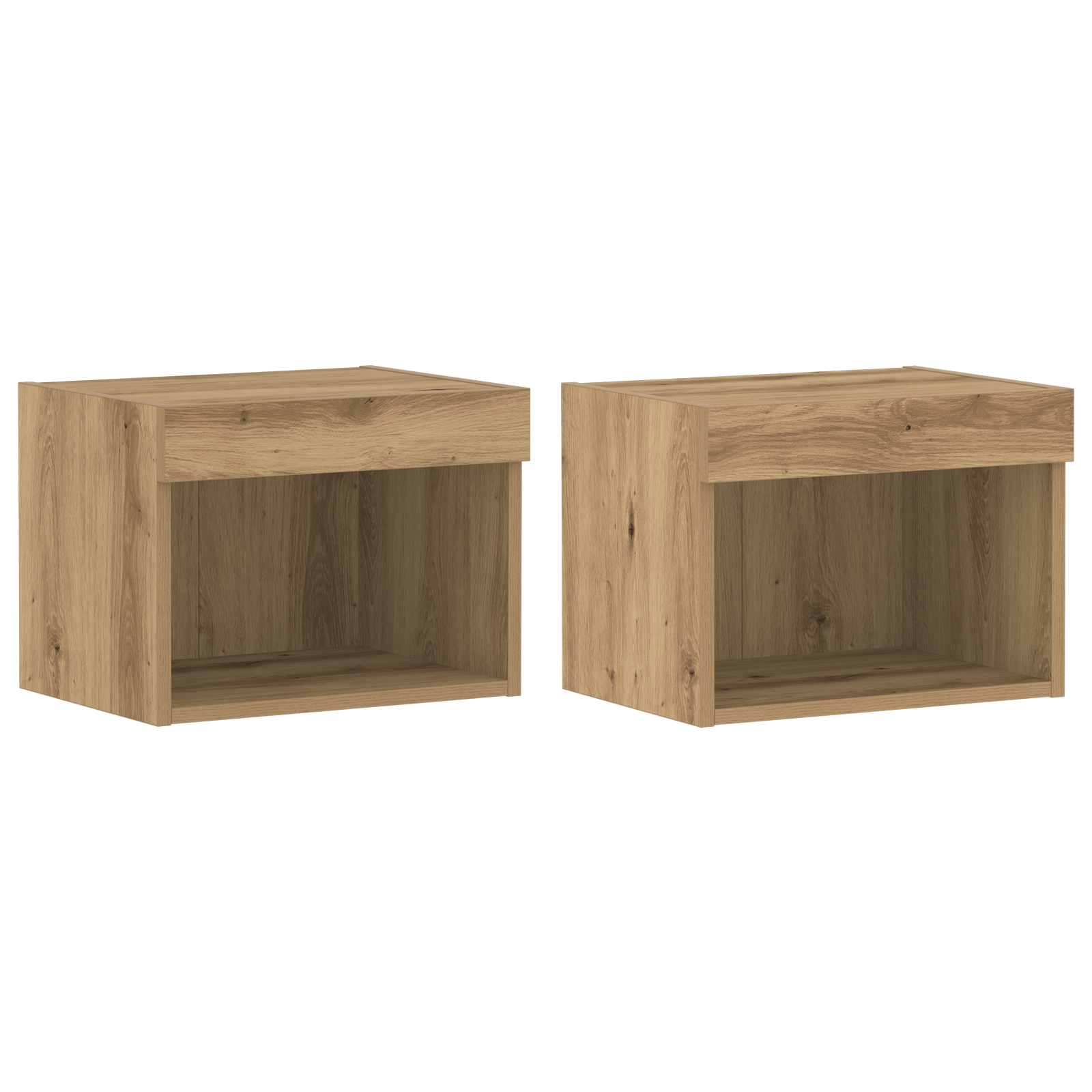 Dulapuri de perete LED-uri, 2 buc. stejar artizanal 40x30x30 cm — imaginea 2