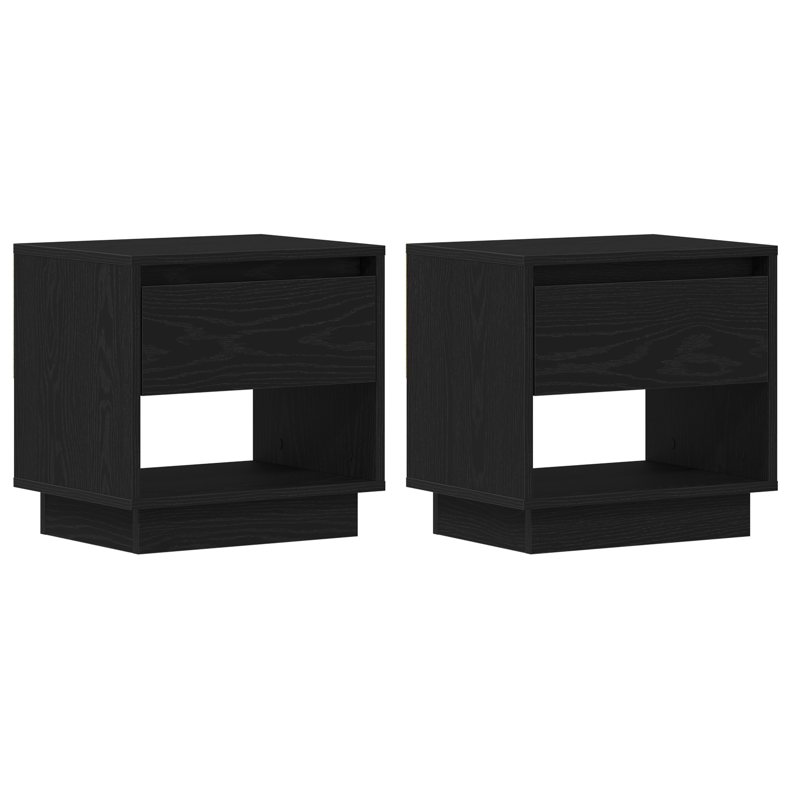 Noptiere, 2 buc. stejar negru, 45x34x49 cm, lemn prelucrat — imaginea 2
