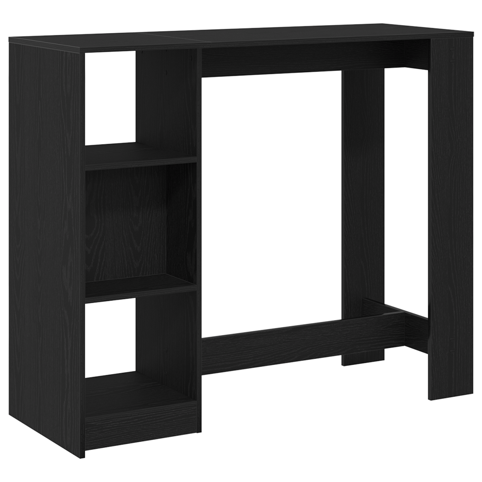 Masa bar cu raft stejar negru 102,5x46x103,5 cm lemn prelucrat — imaginea 2