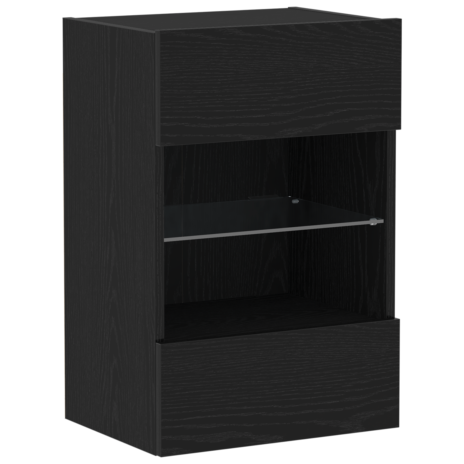 Dulap TV cu LED-uri, stejar negru, 40x30x60,5 cm lemn prelucrat — imaginea 2