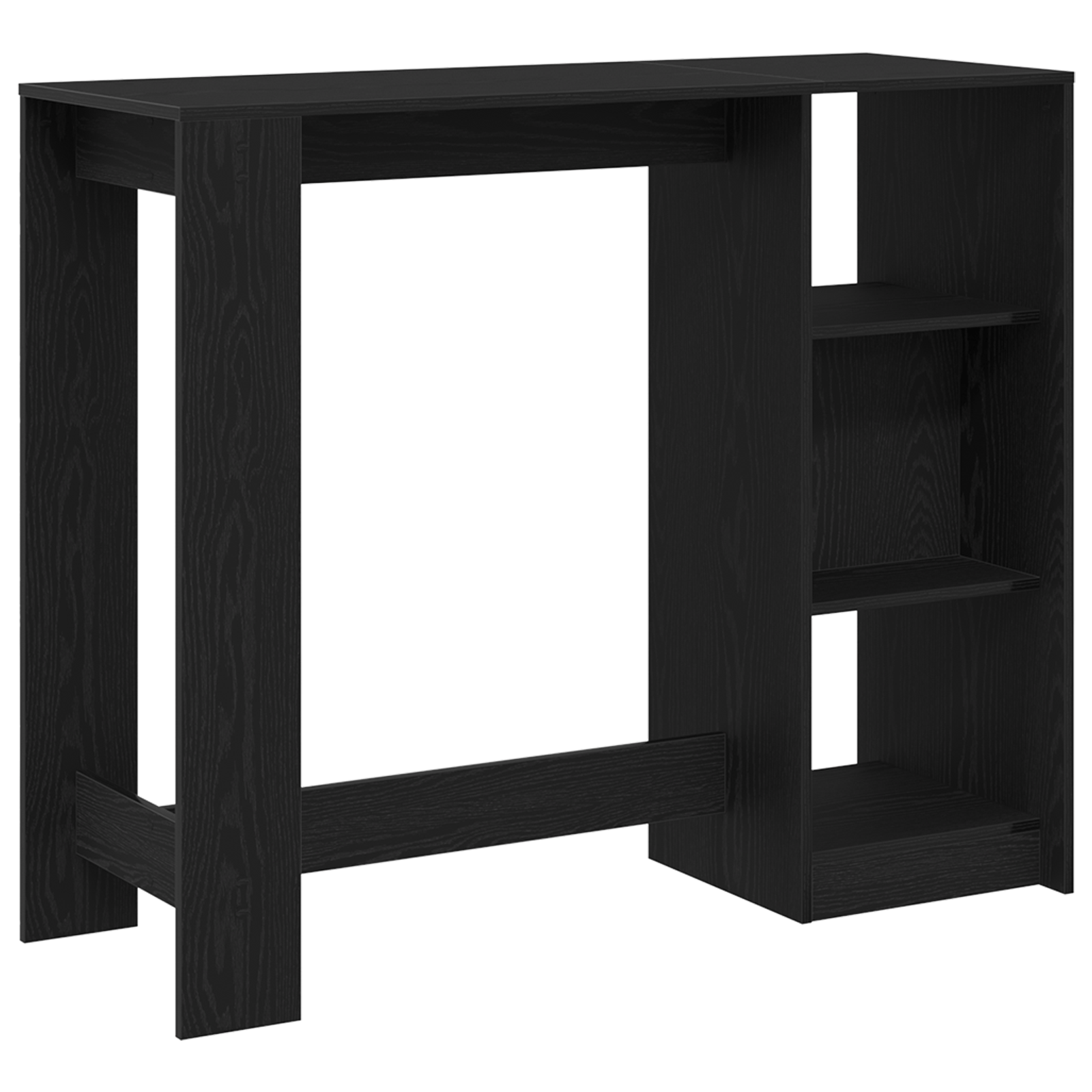 Masa bar cu raft stejar negru 102,5x46x103,5 cm lemn prelucrat — imaginea 5