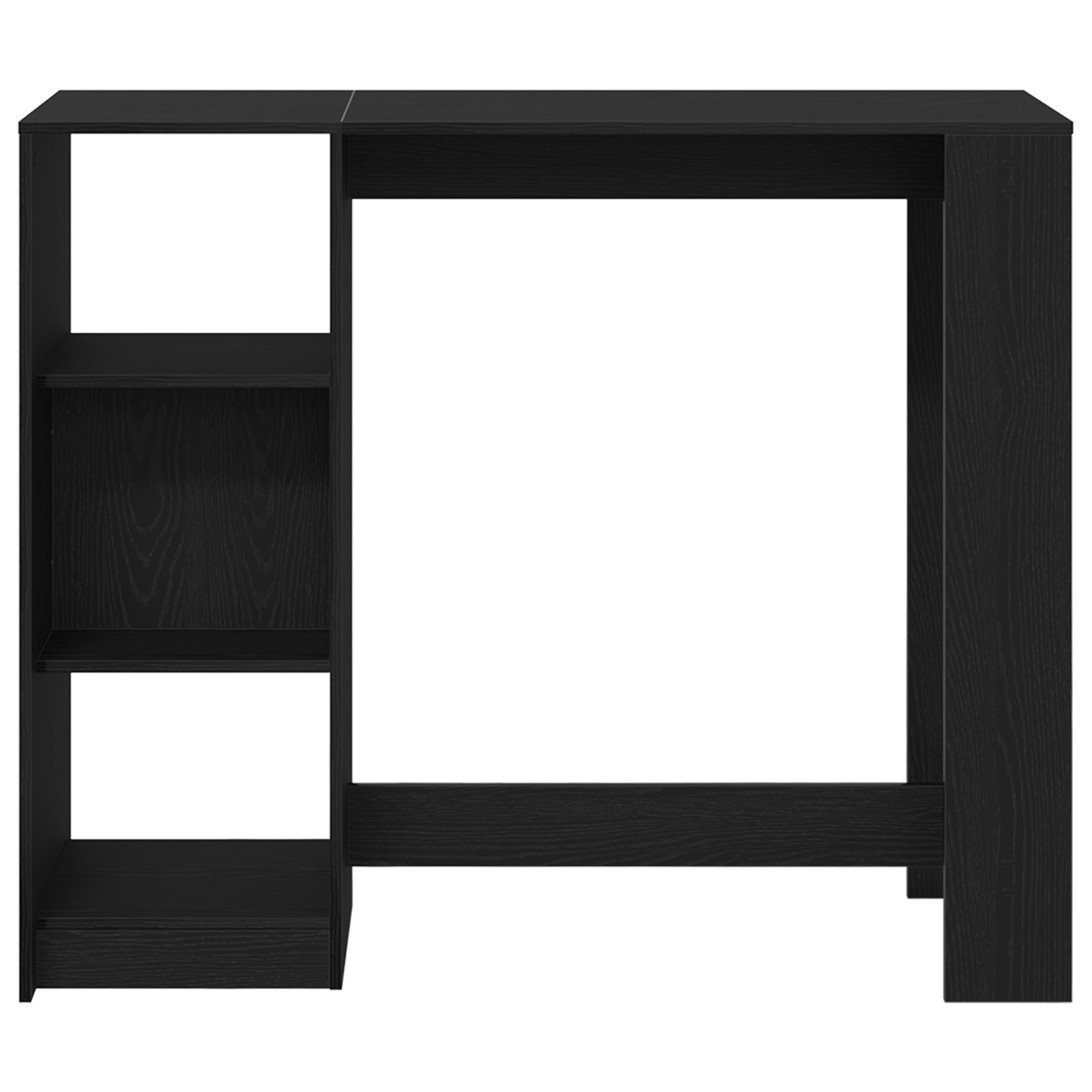 Masa bar cu raft stejar negru 102,5x46x103,5 cm lemn prelucrat — imaginea 6