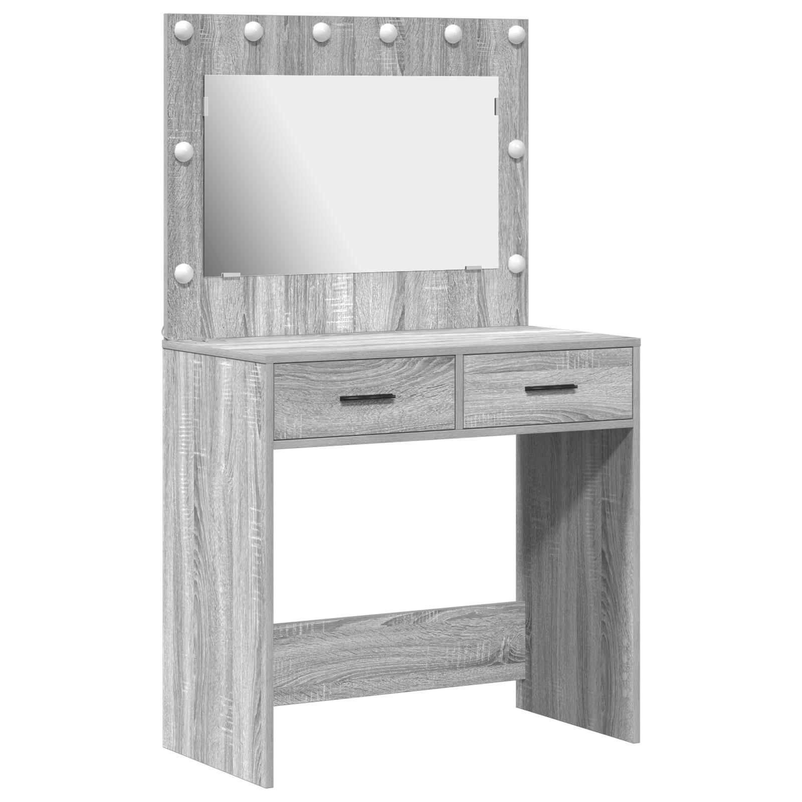 Masa de toaleta cu lumini LED, gri sonoma, 78,5x41x135 cm — imaginea 2