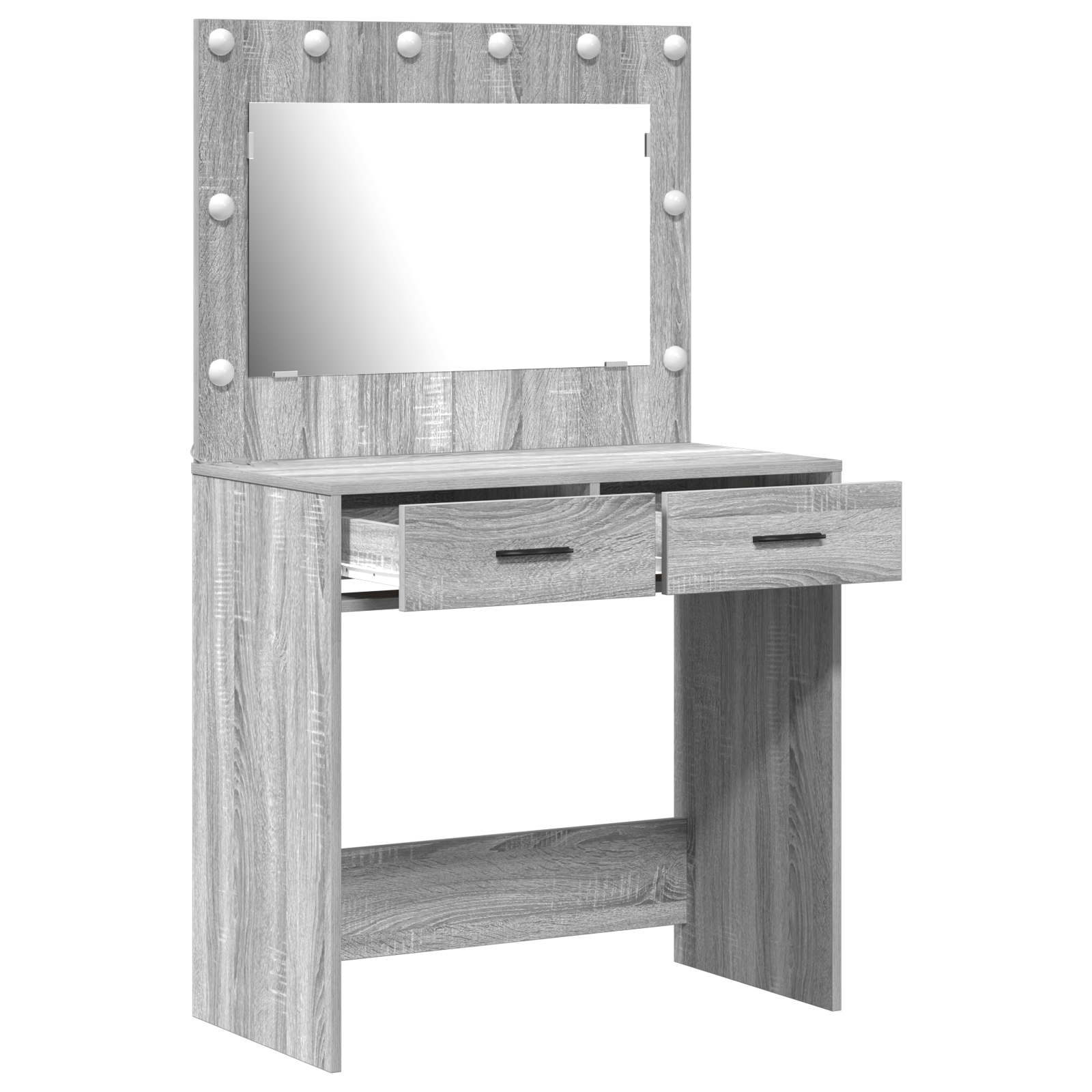 Masa de toaleta cu lumini LED, gri sonoma, 78,5x41x135 cm — imaginea 4