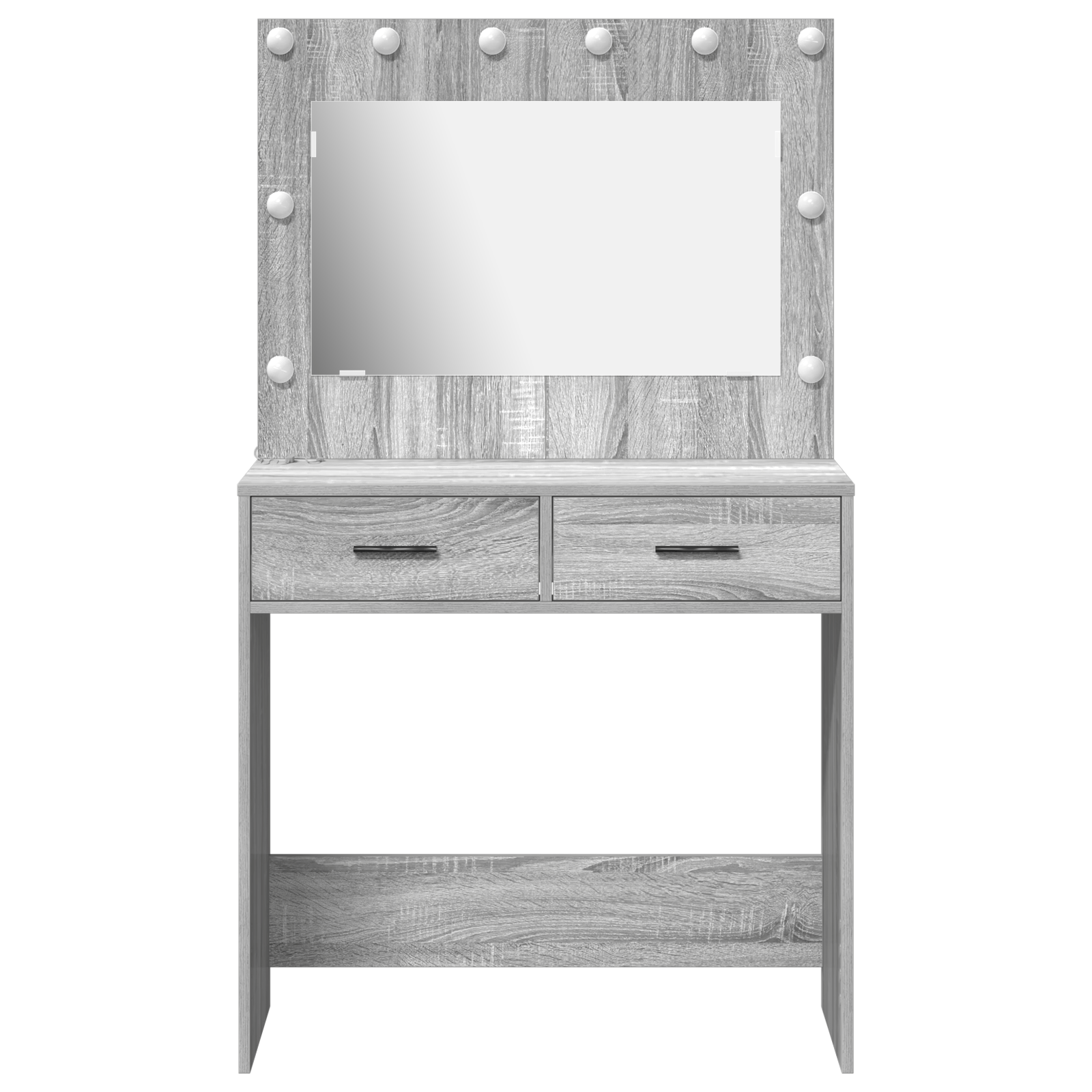Masa de toaleta cu lumini LED, gri sonoma, 78,5x41x135 cm — imaginea 5
